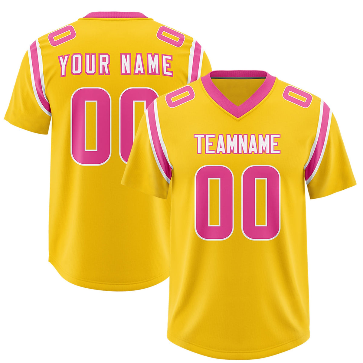 Custom Gold Personalized Shoulder Cut Two-Tone Authentic American Football Jersey