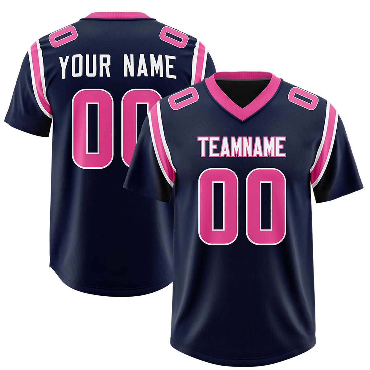 Custom Navy Personalized Shoulder Cut Two-Tone Authentic American Football Jersey