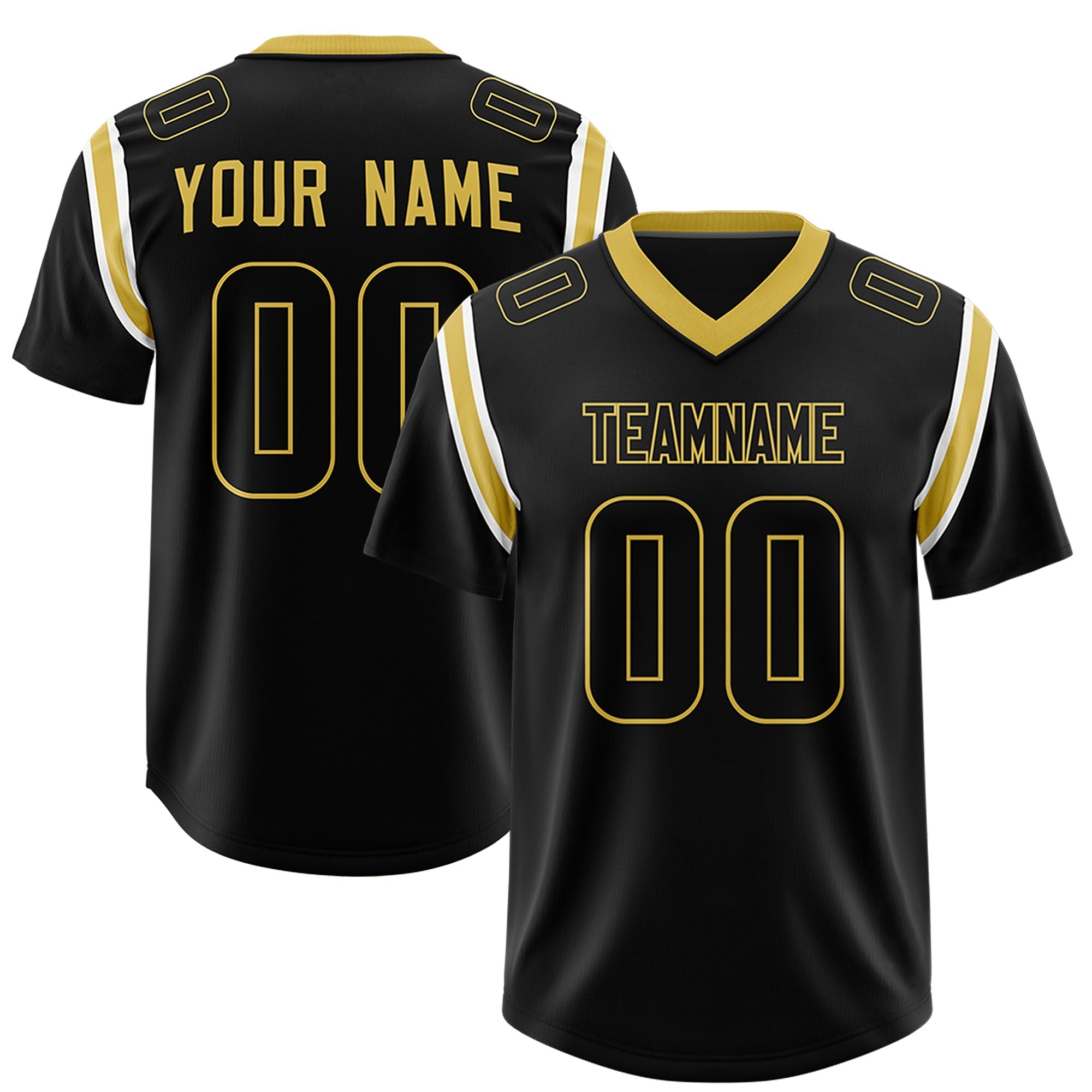 Custom Black Personalized Shoulder Cut Two-Tone Authentic American Football Jersey