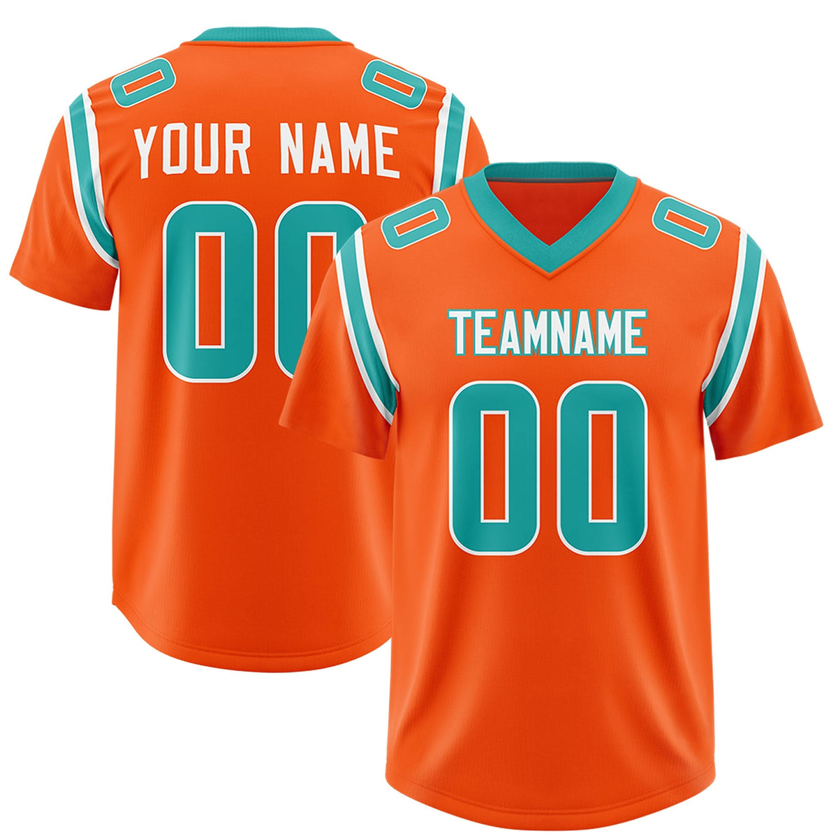 Custom Orange Personalized Shoulder Cut Two-Tone Authentic American Football Jersey
