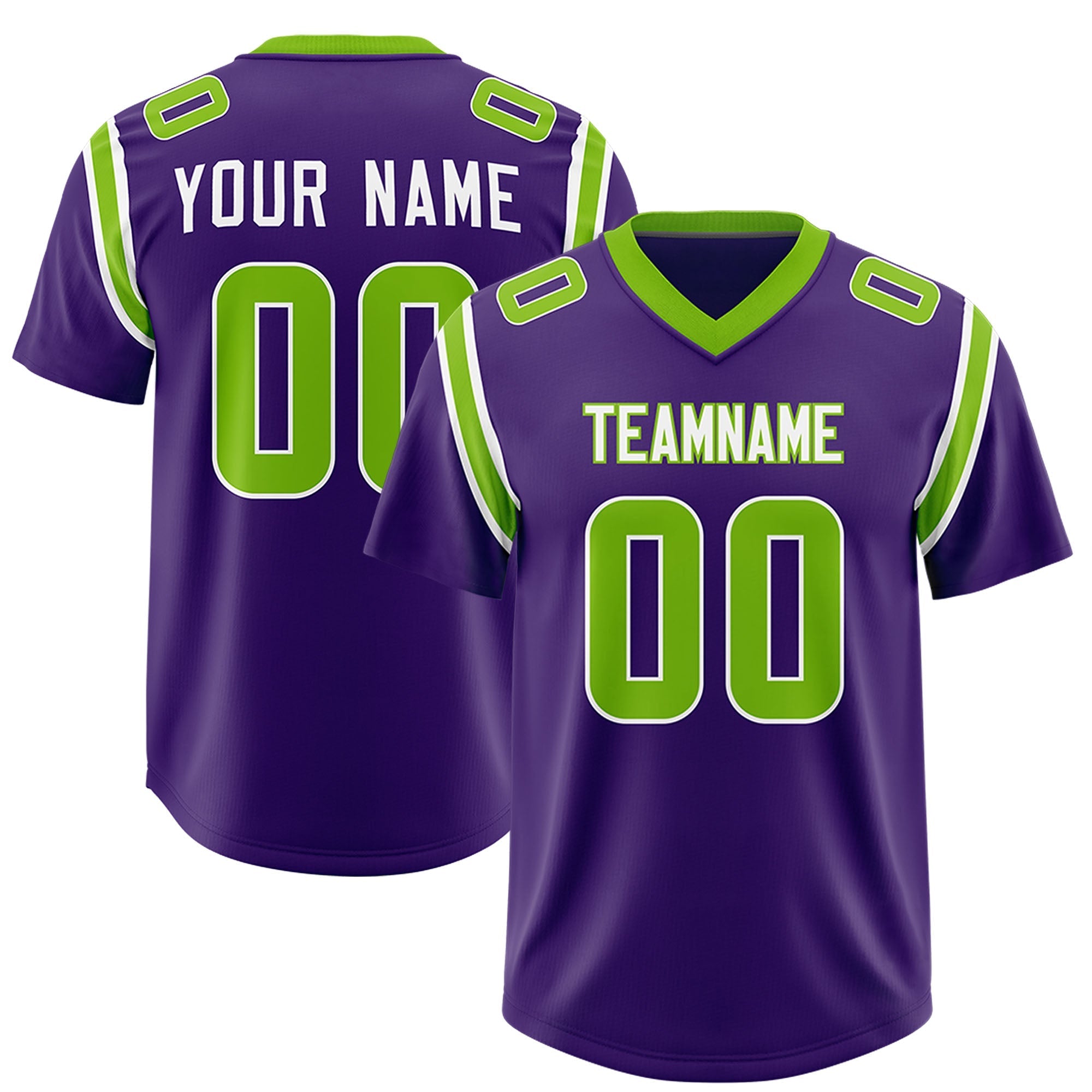 Custom Purple Personalized Shoulder Cut Two-Tone Authentic American Football Jersey