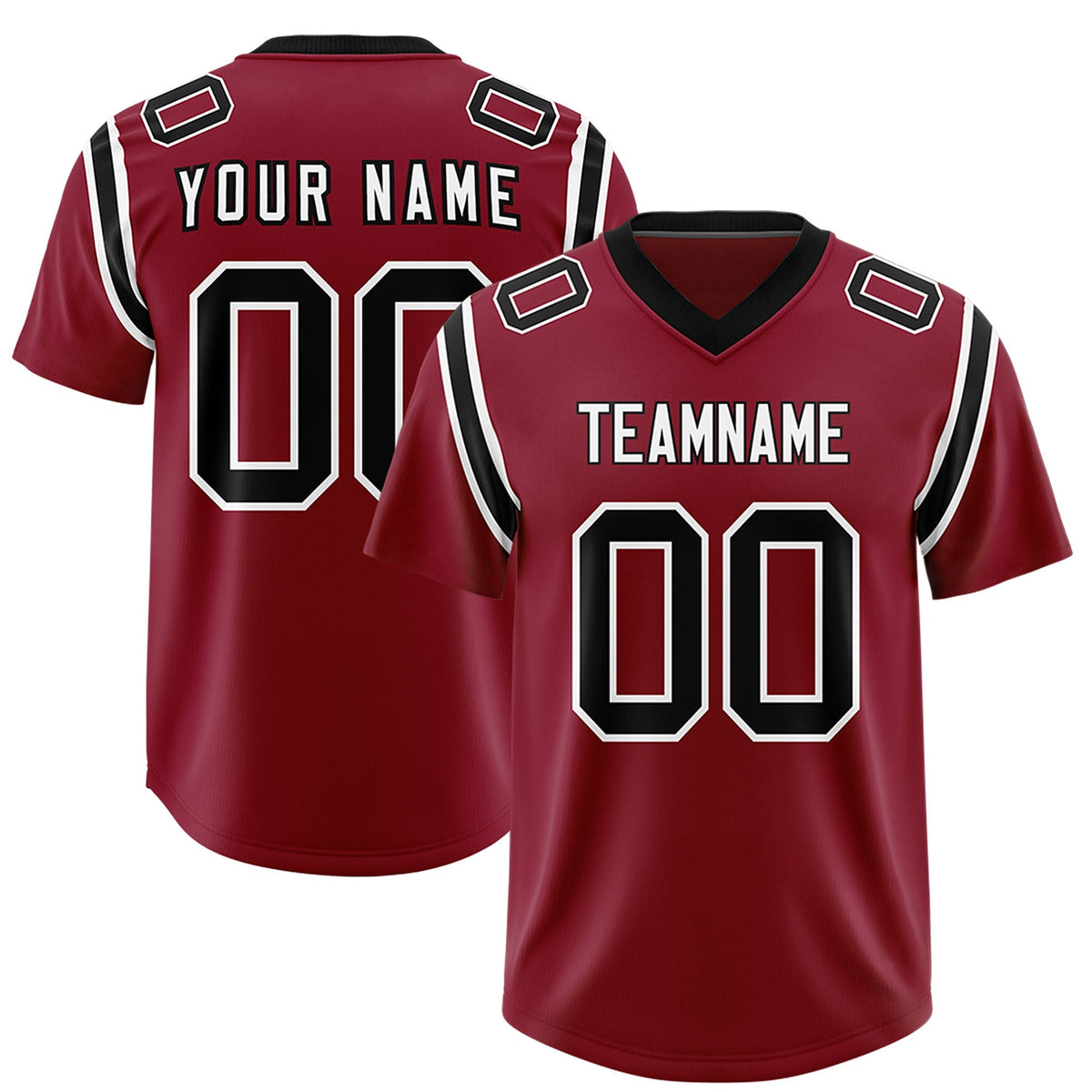 Custom Crimson Personalized Shoulder Cut Two-Tone Authentic American Football Jersey