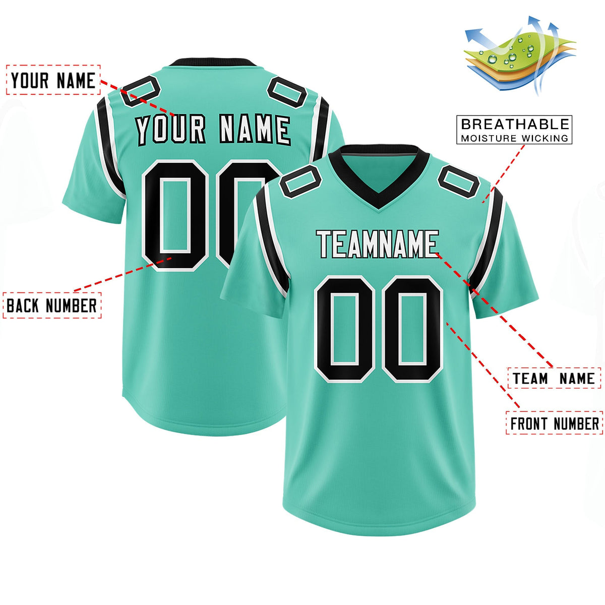Custom Bright Green Personalized Shoulder Cut Two-Tone Authentic American Football Jersey