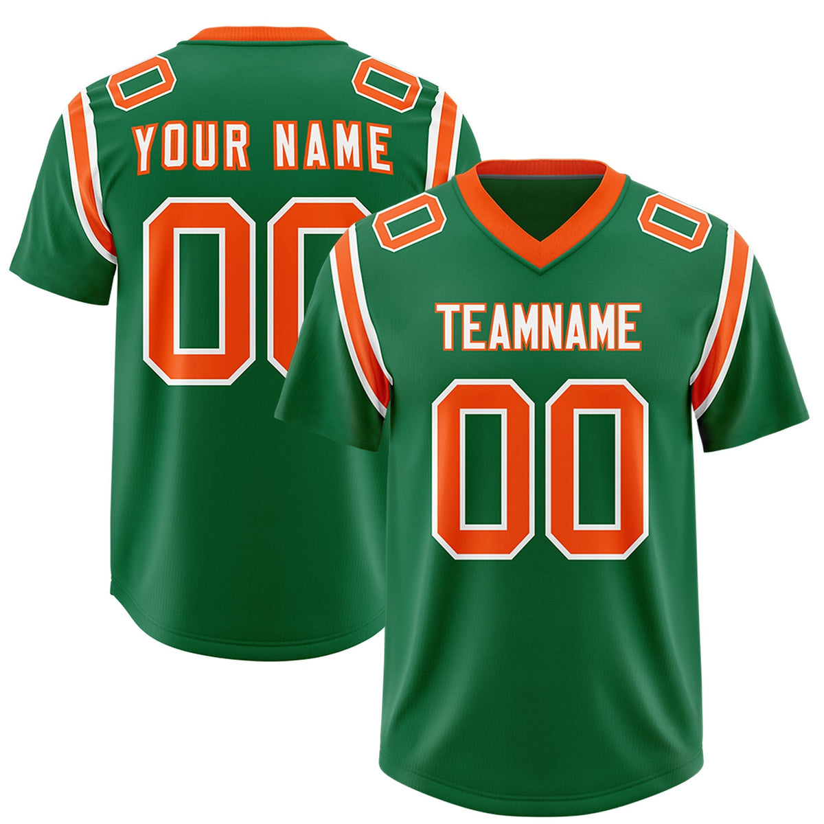 Custom Kelly Green Personalized Shoulder Cut Two-Tone Authentic American Football Jersey