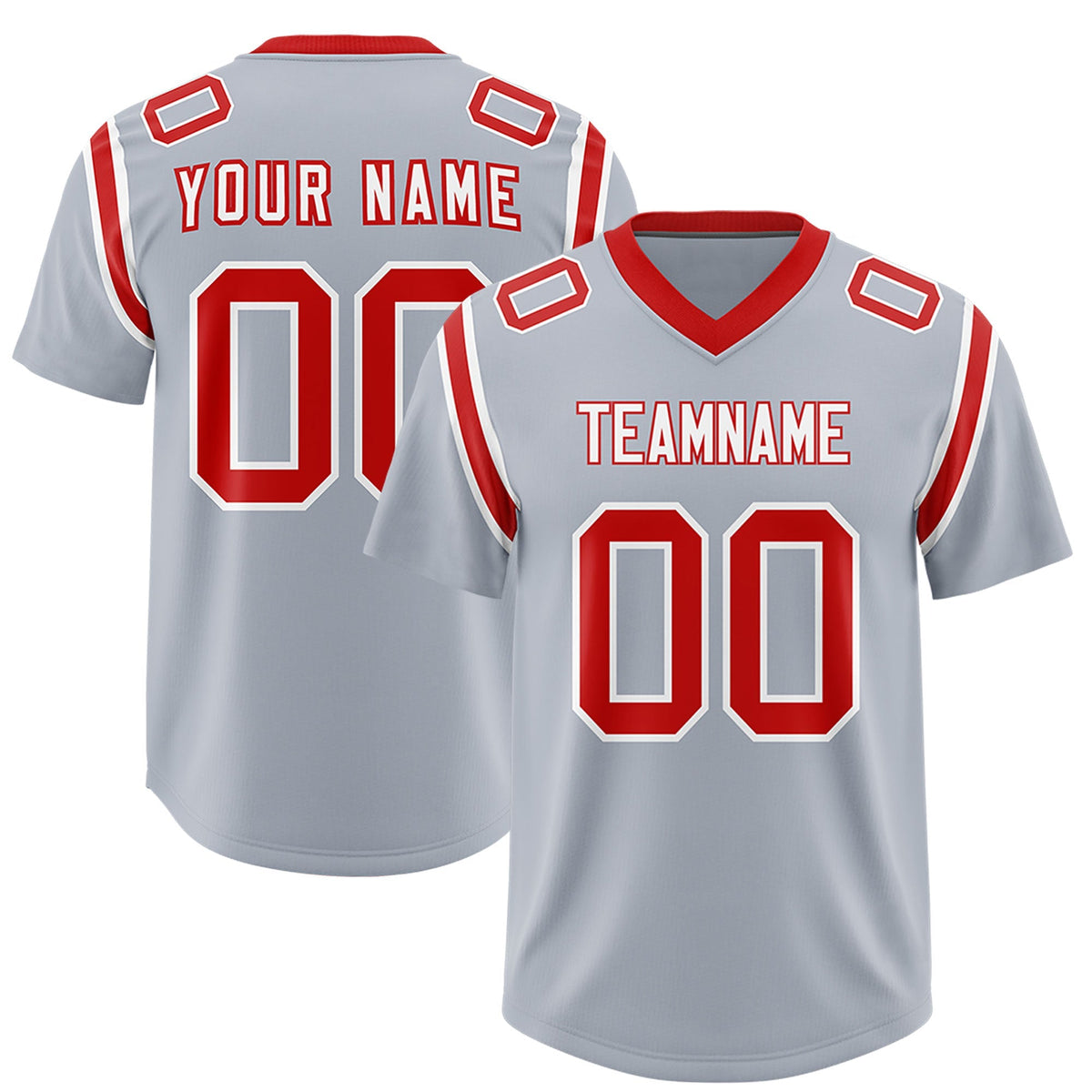 Custom Silver Personalized Shoulder Cut Two-Tone Authentic American Football Jersey