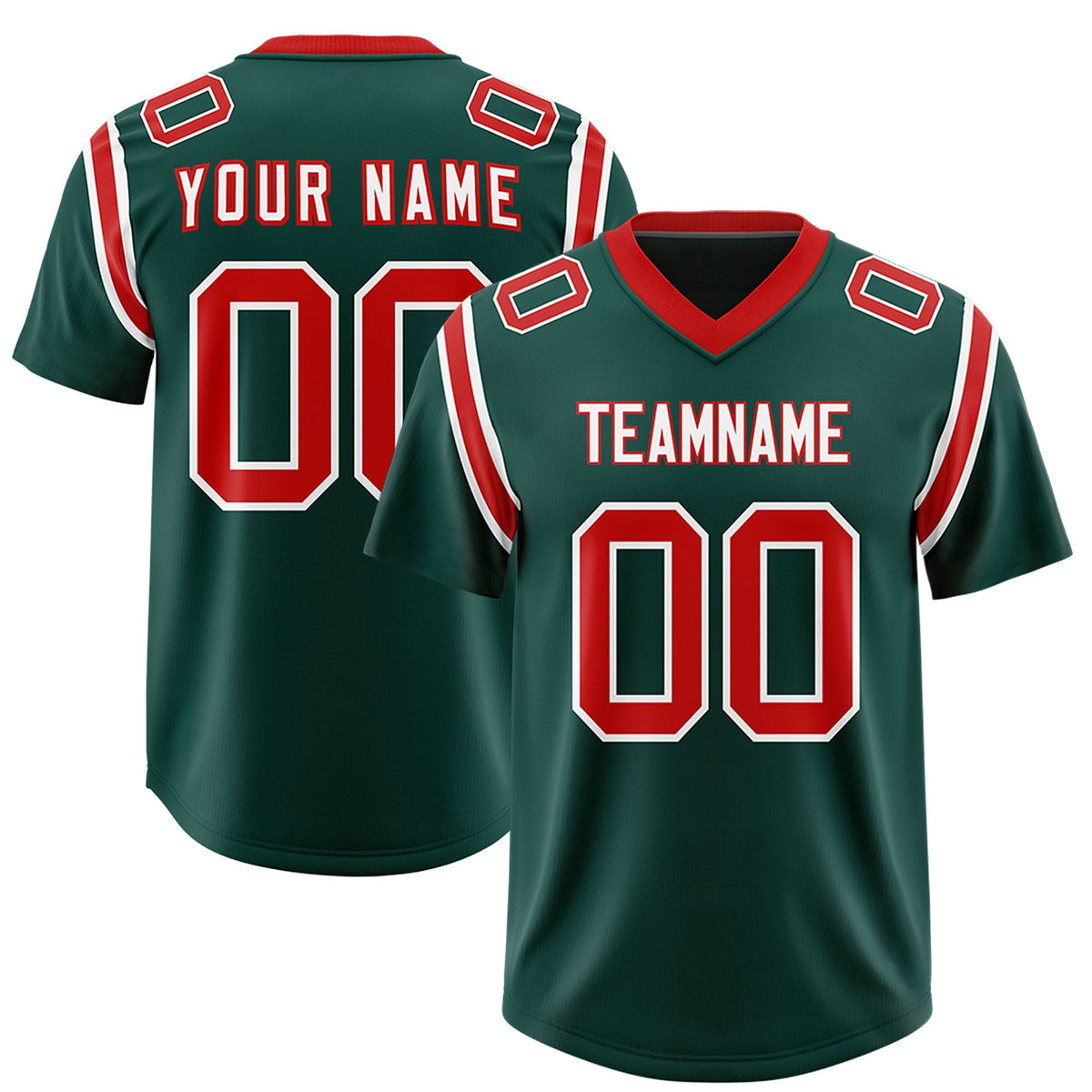 Custom Midnight Green Personalized Shoulder Cut Two-Tone Authentic American Football Jersey
