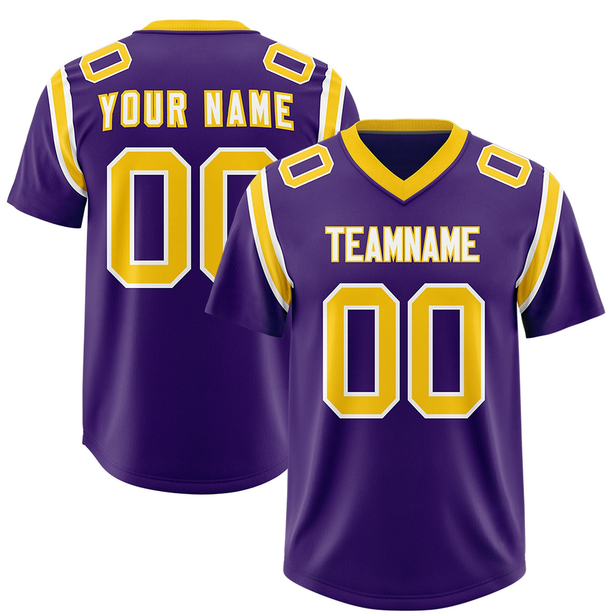 Custom Purple Personalized Shoulder Cut Two-Tone Authentic American Football Jersey