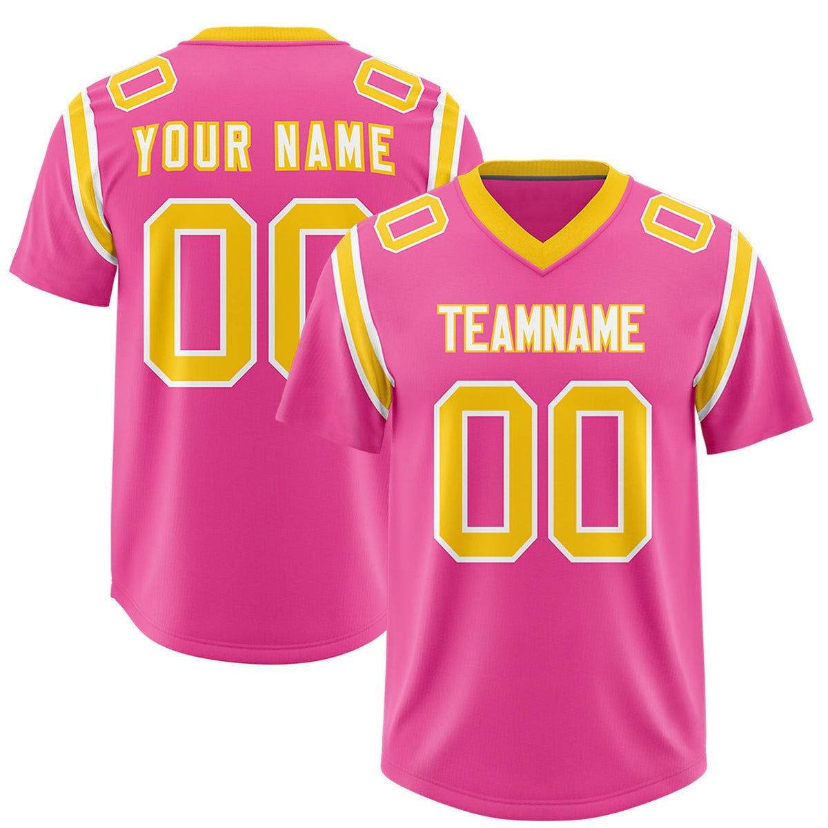 Custom Pink Personalized Shoulder Cut Two-Tone Authentic American Football Jersey