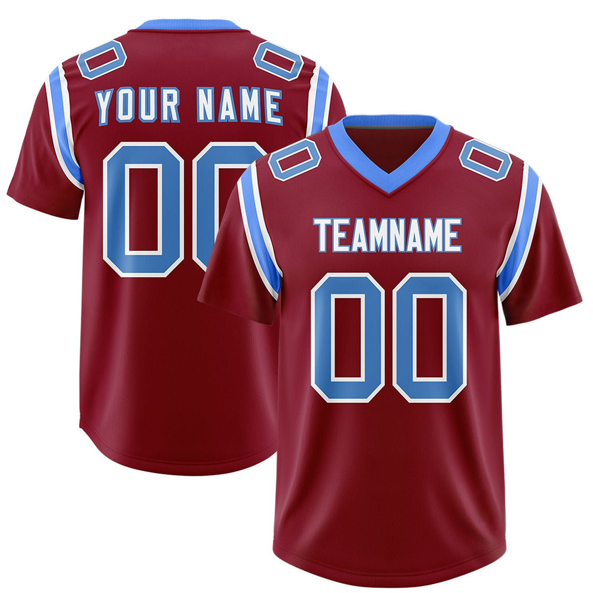 Custom Crimson Personalized Shoulder Cut Two-Tone Authentic American Football Jersey