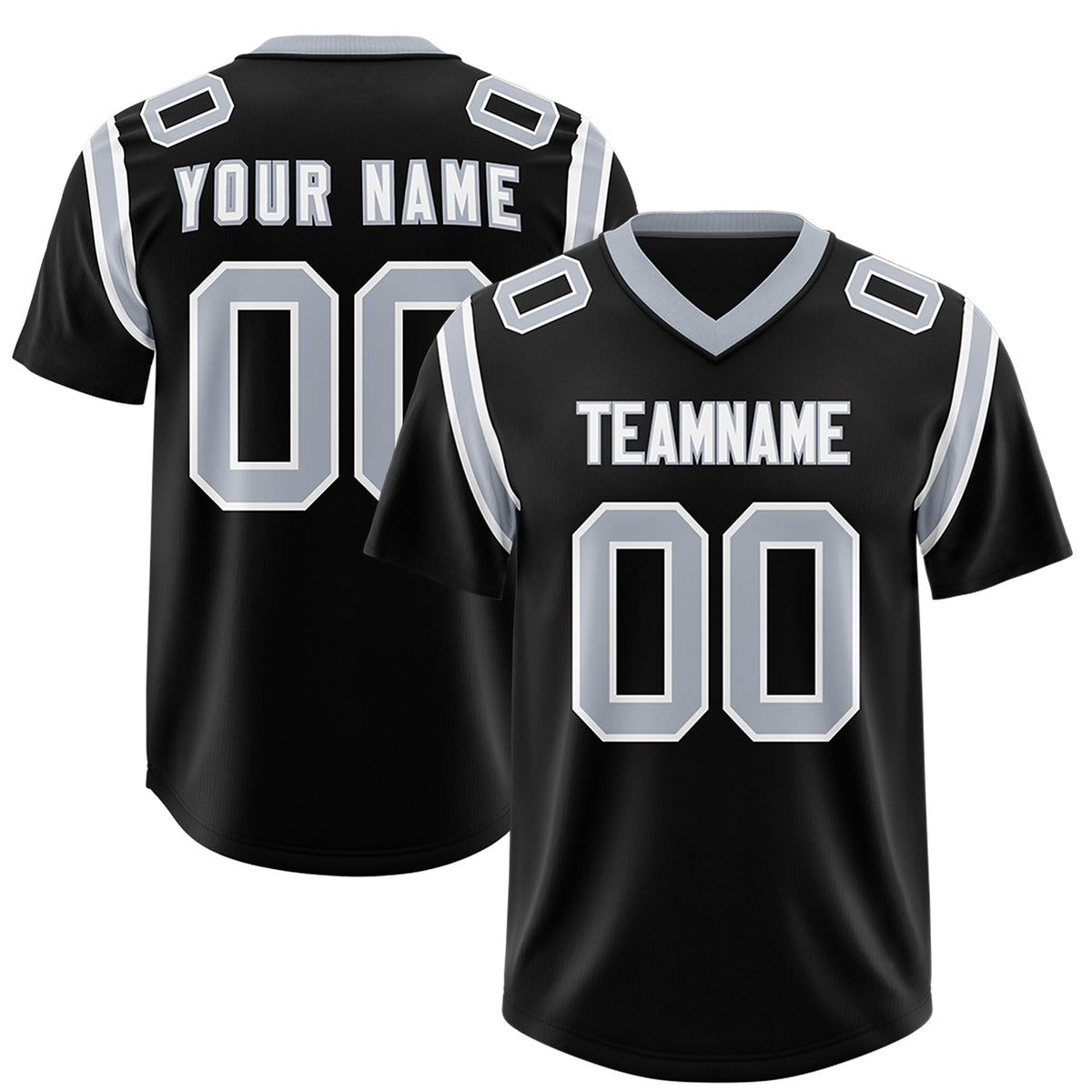 Custom Black Personalized Shoulder Cut Two-Tone Authentic American Football Jersey