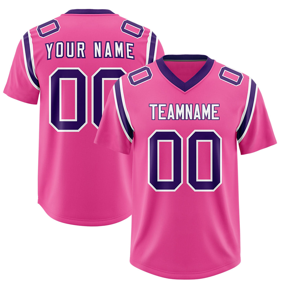 Custom Pink Personalized Shoulder Cut Two-Tone Authentic American Football Jersey