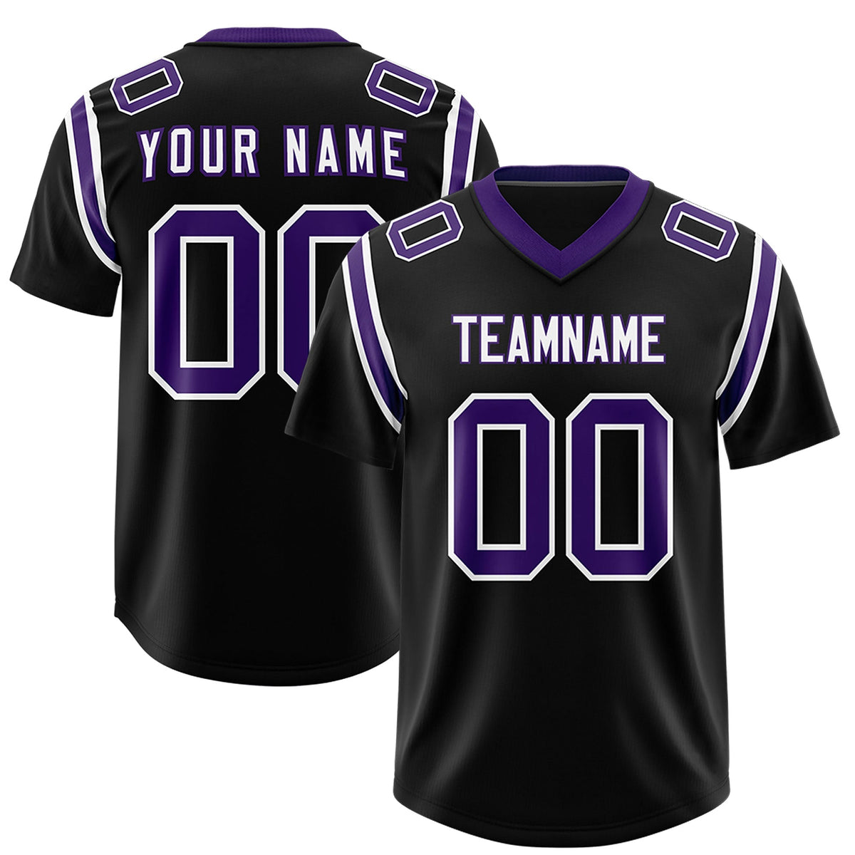 Custom Black Personalized Shoulder Cut Two-Tone Authentic American Football Jersey