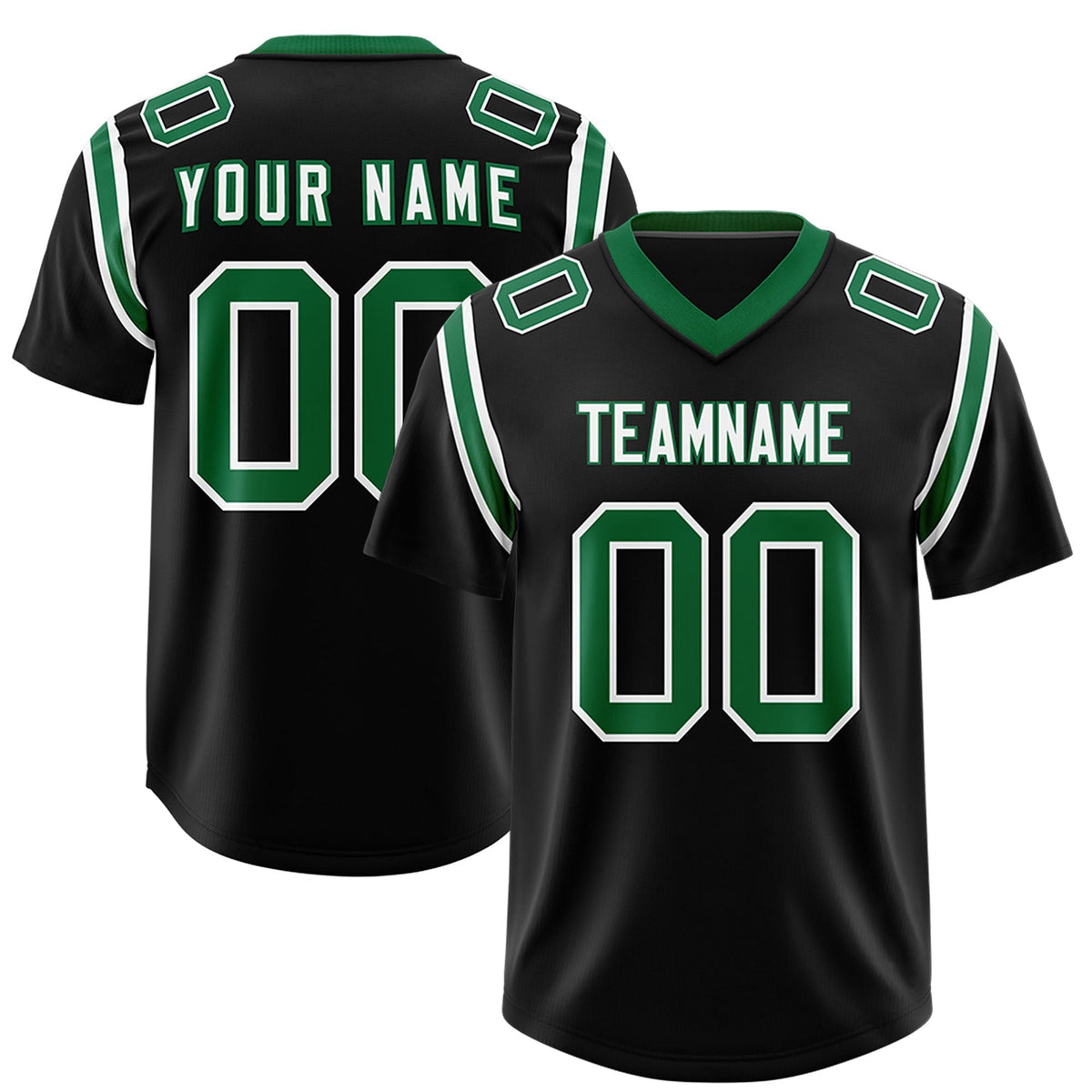 Custom Black Personalized Shoulder Cut Two-Tone Authentic American Football Jersey