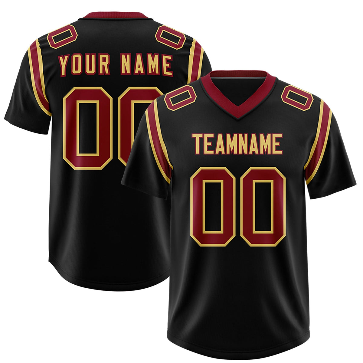 Custom Black Personalized Shoulder Cut Two-Tone Authentic American Football Jersey