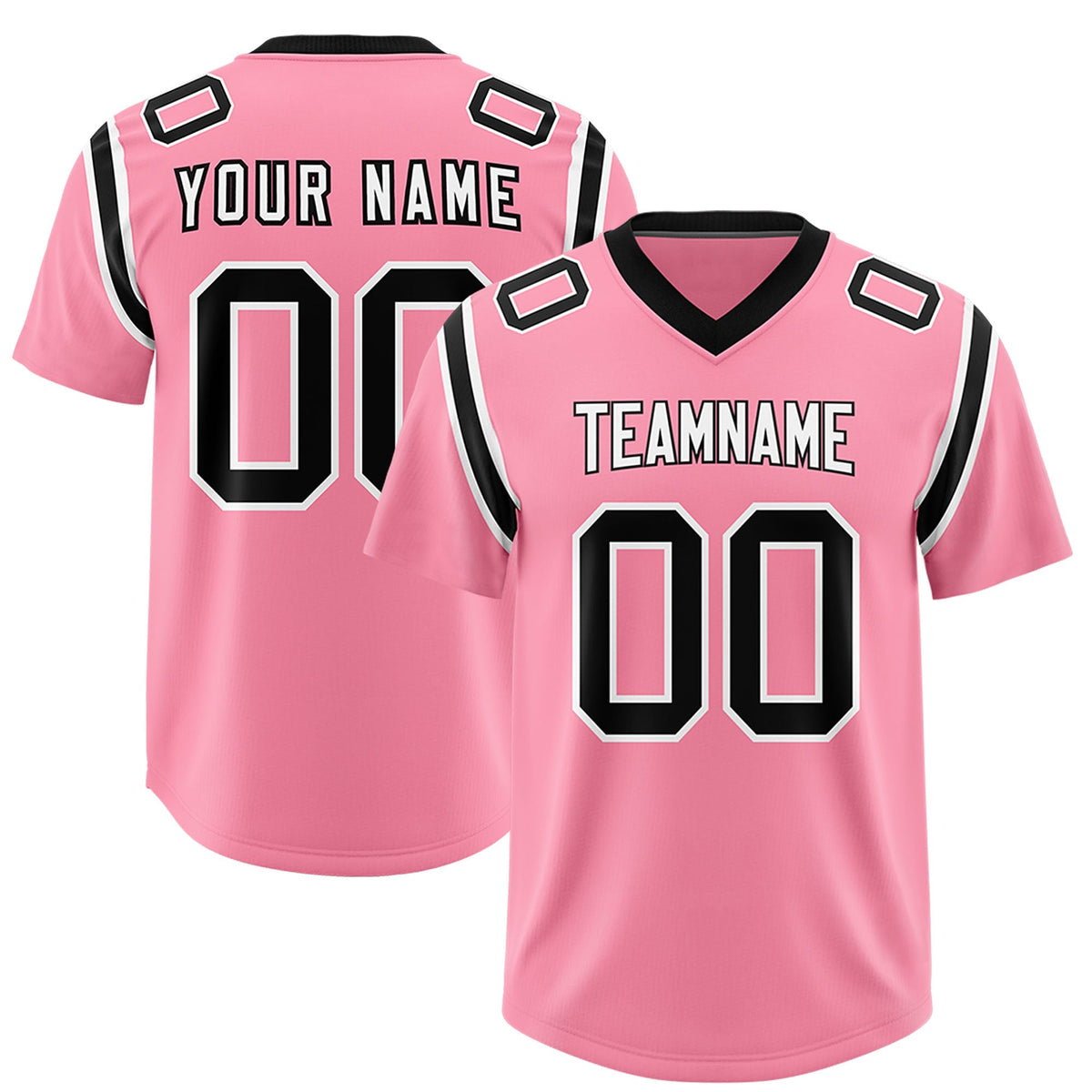 Custom Light Pink Personalized Shoulder Cut Two-Tone Authentic American Football Jersey