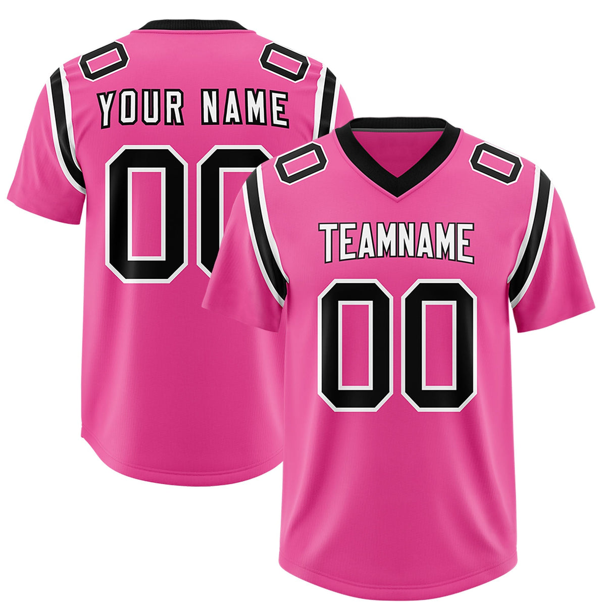 Custom Pink Personalized Shoulder Cut Two-Tone Authentic American Football Jersey