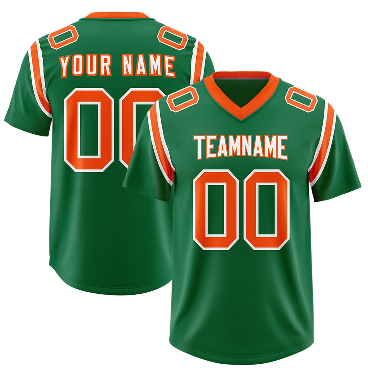 Custom Kelly Green Personalized Shoulder Cut Two-Tone Authentic American Football Jersey