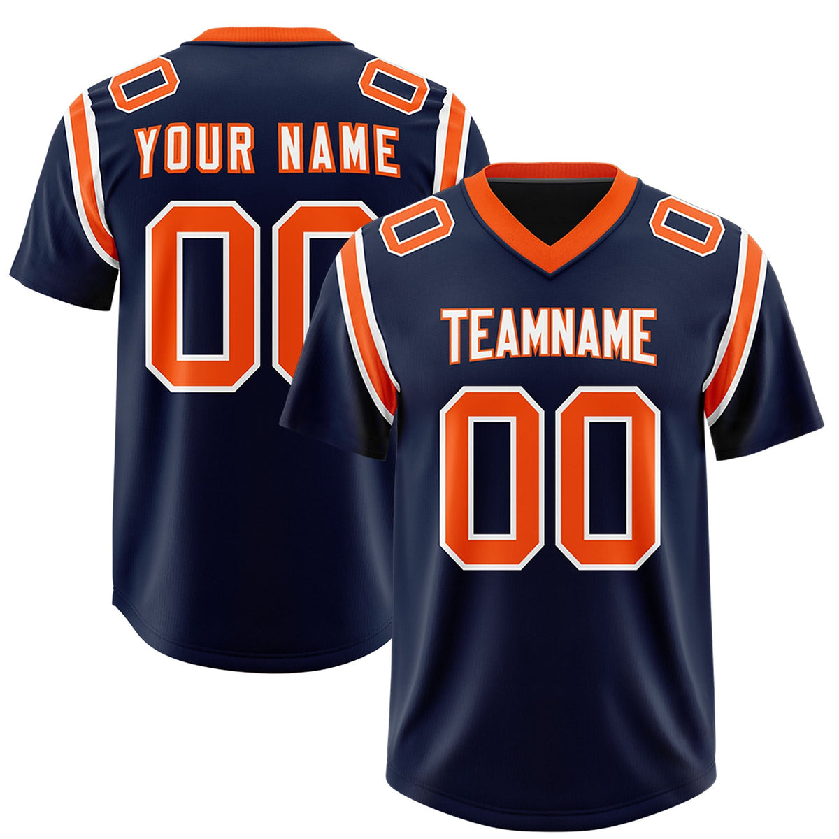 Custom Navy Personalized Shoulder Cut Two-Tone Authentic American Football Jersey