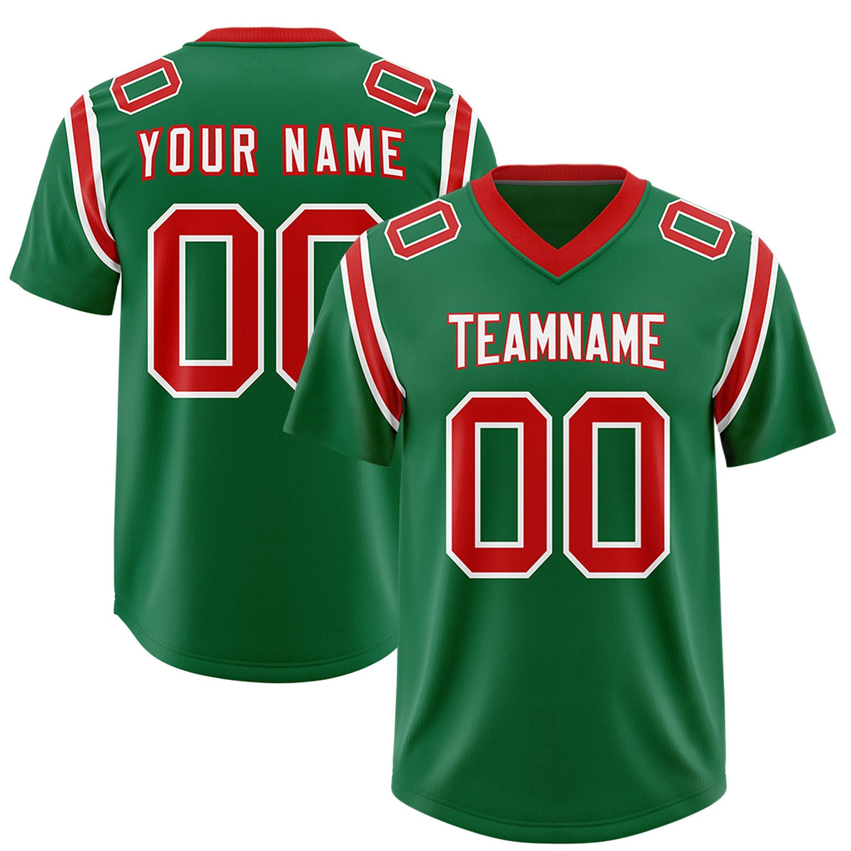 Custom Kelly Green Personalized Shoulder Cut Two-Tone Authentic American Football Jersey