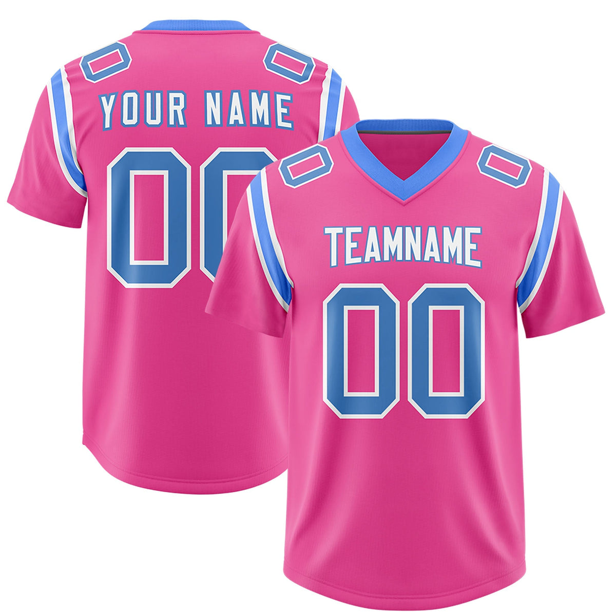 Custom Pink Personalized Shoulder Cut Two-Tone Authentic American Football Jersey