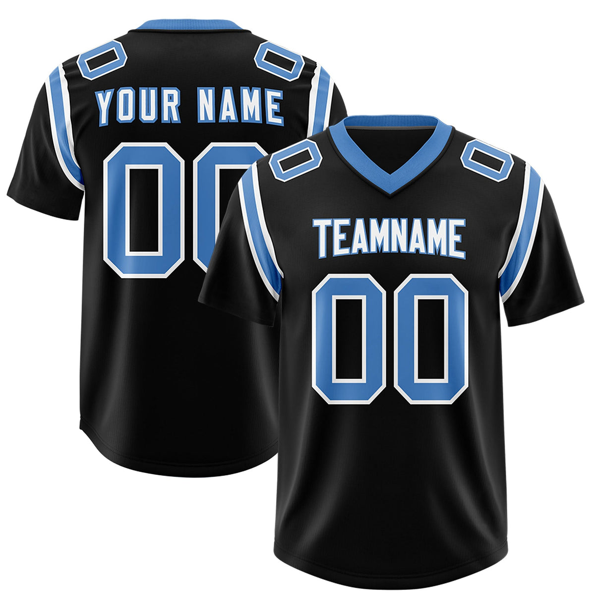 Custom Black Personalized Shoulder Cut Two-Tone Authentic American Football Jersey