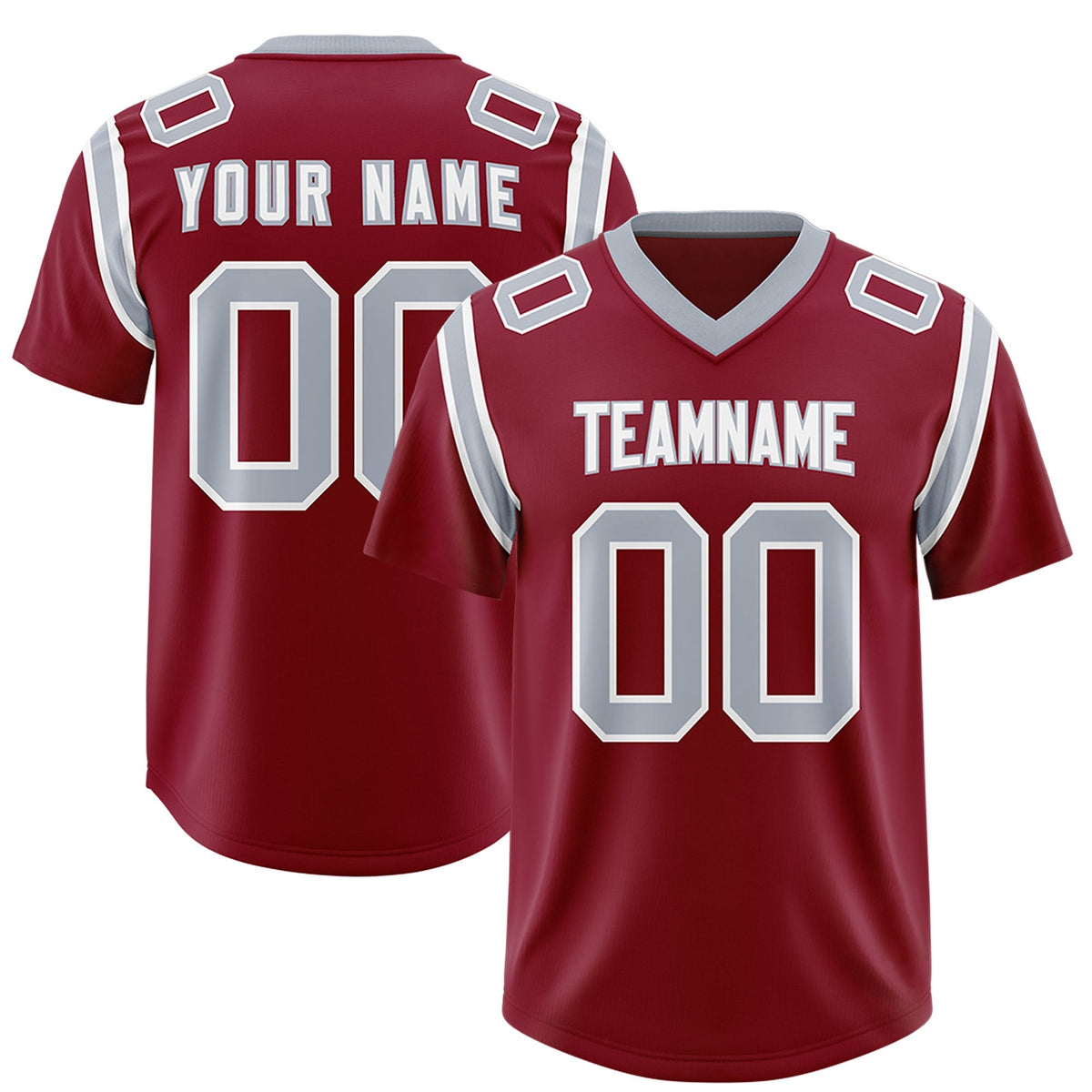 Custom Crimson Personalized Shoulder Cut Two-Tone Authentic American Football Jersey