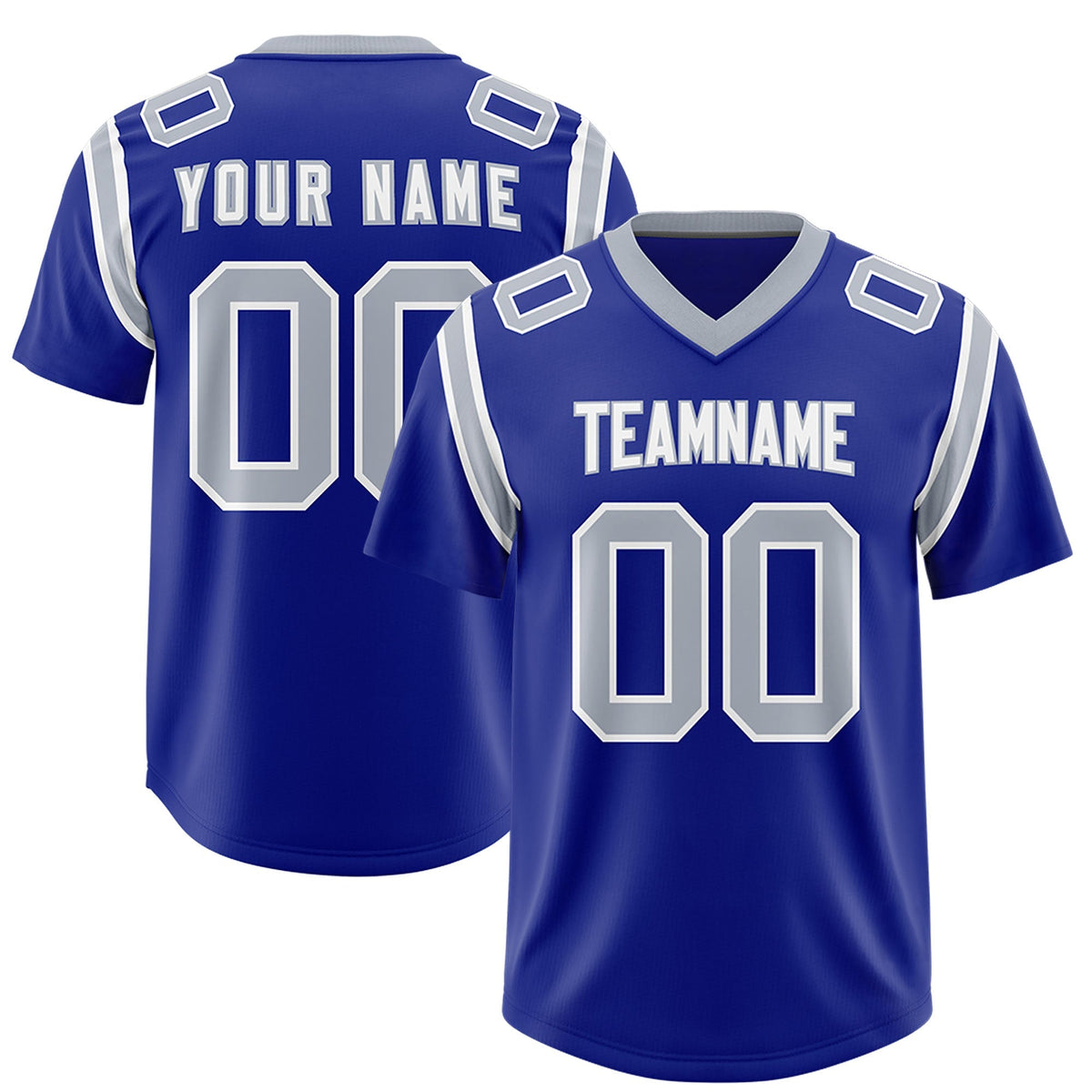 Custom Royal Personalized Shoulder Cut Two-Tone Authentic American Football Jersey