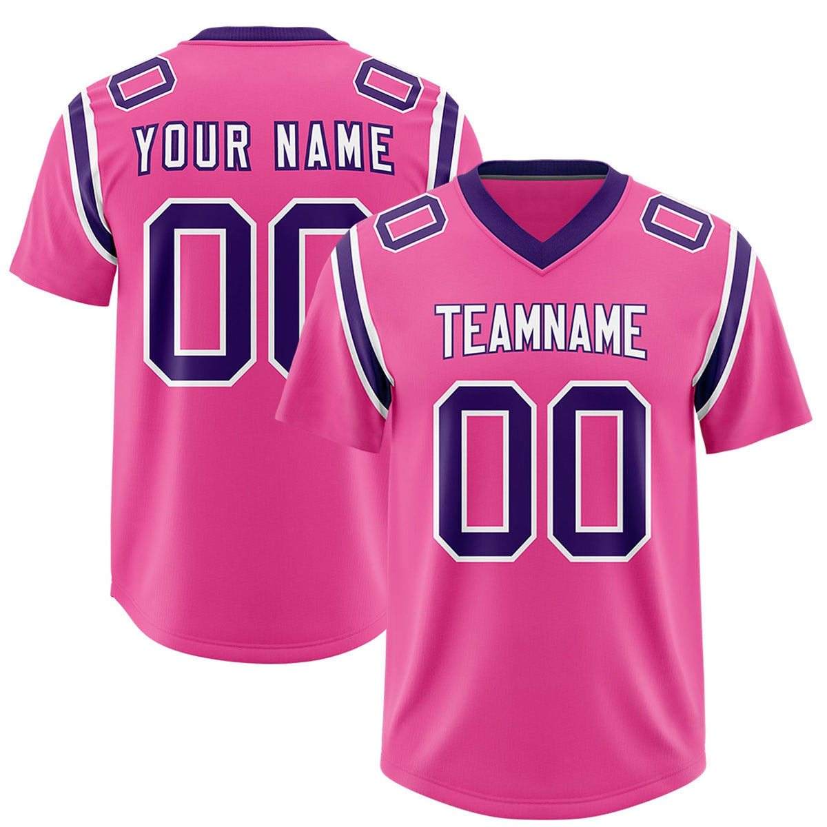 Custom Pink Personalized Shoulder Cut Two-Tone Authentic American Football Jersey