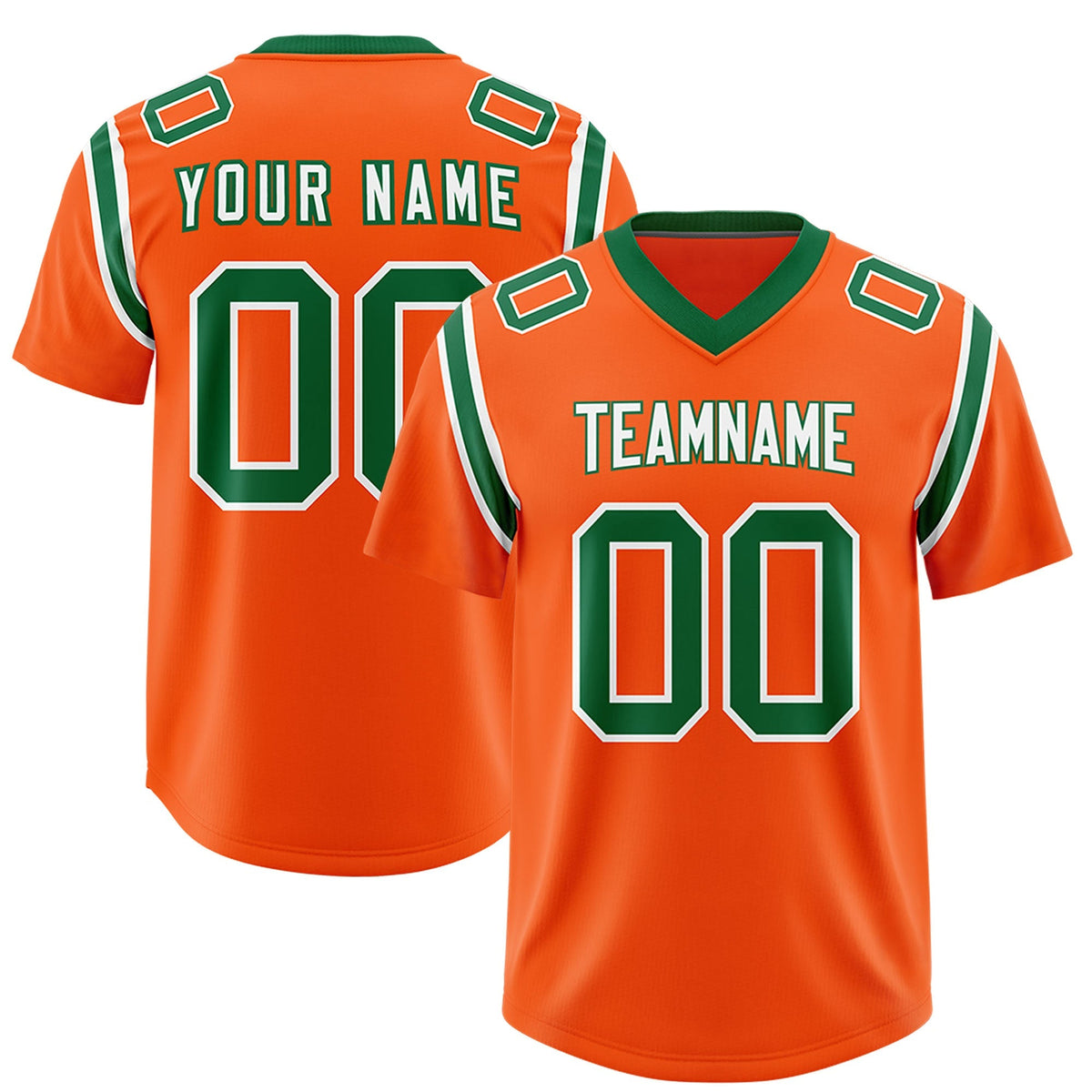 Custom Orange Personalized Shoulder Cut Two-Tone Authentic American Football Jersey