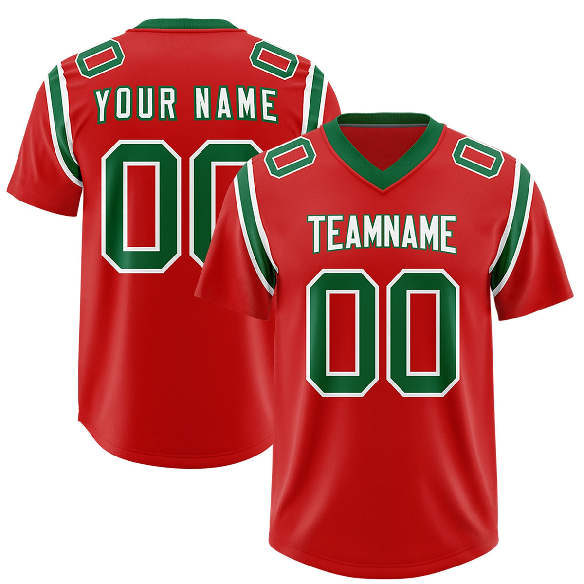 Custom Red Personalized Shoulder Cut Two-Tone Authentic American Football Jersey