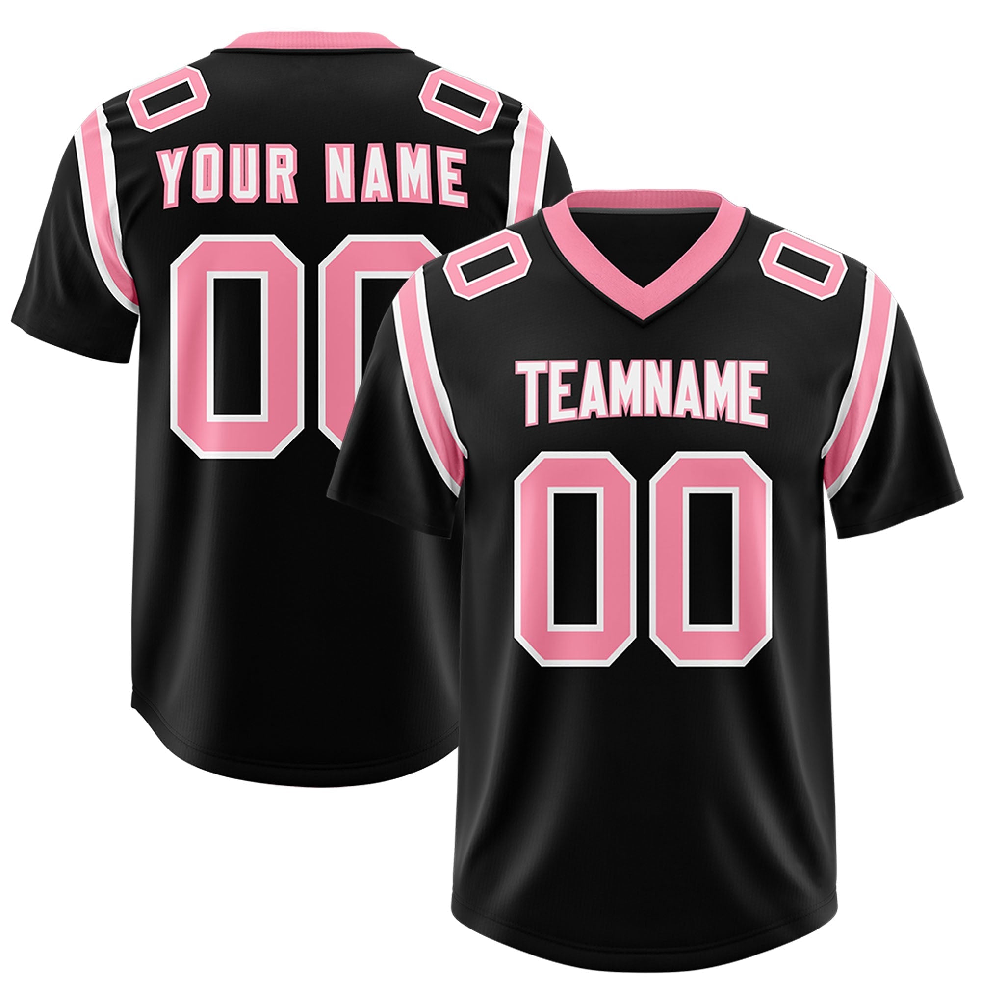 Custom Black Personalized Shoulder Cut Two-Tone Authentic American Football Jersey