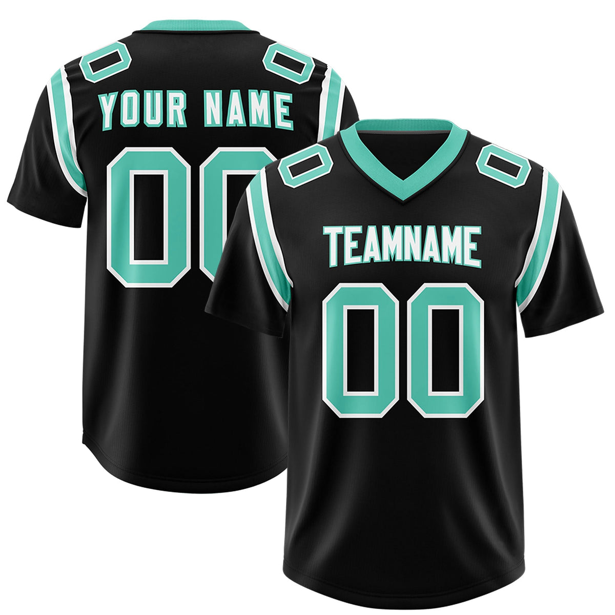 Custom Black Personalized Shoulder Cut Two-Tone Authentic American Football Jersey