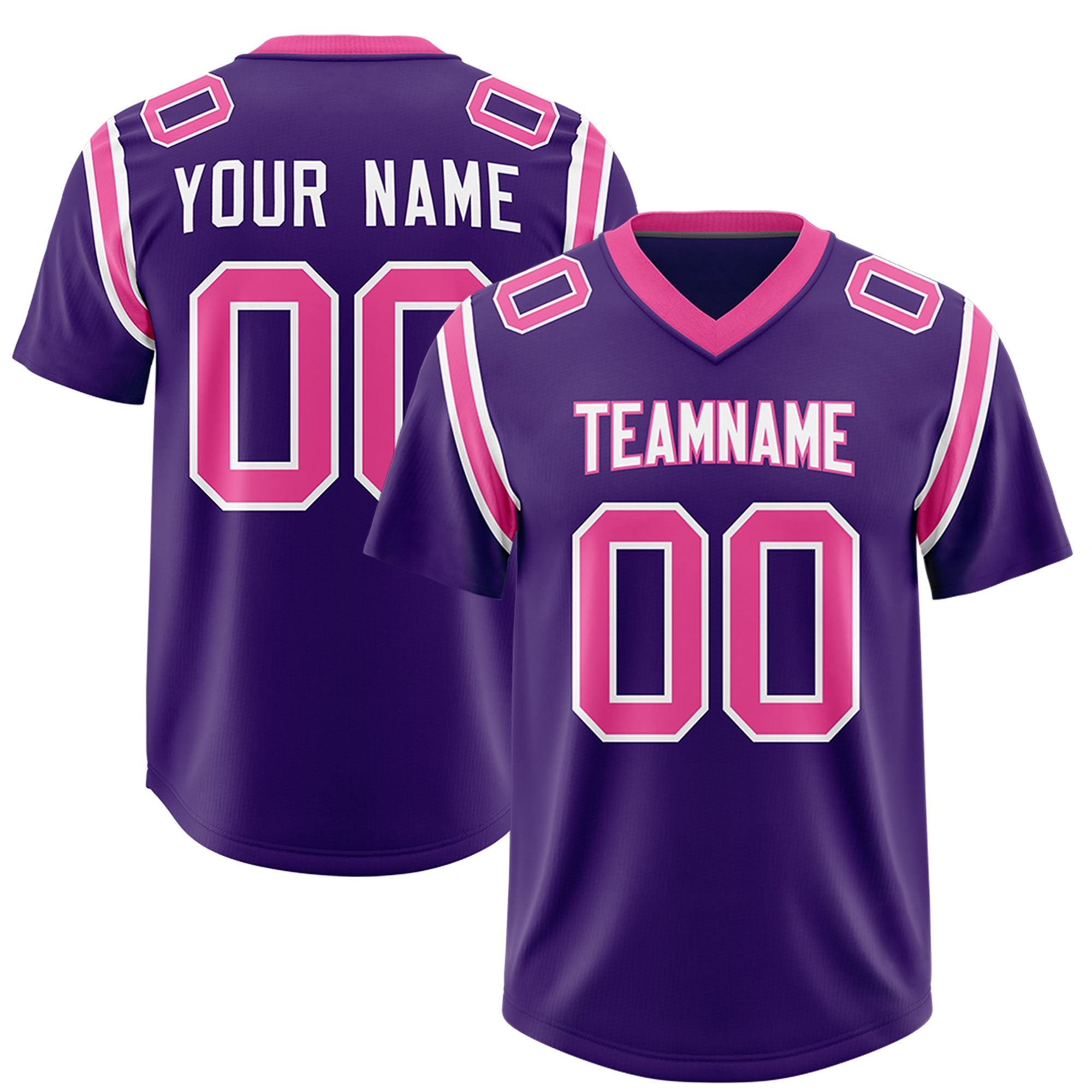 Custom Purple Personalized Shoulder Cut Two-Tone Authentic American Football Jersey