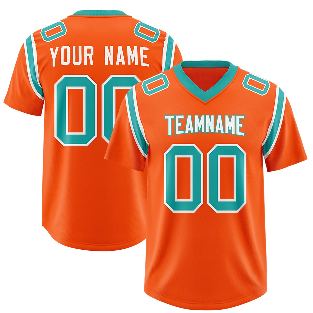 Custom Orange Personalized Shoulder Cut Two-Tone Authentic American Football Jersey