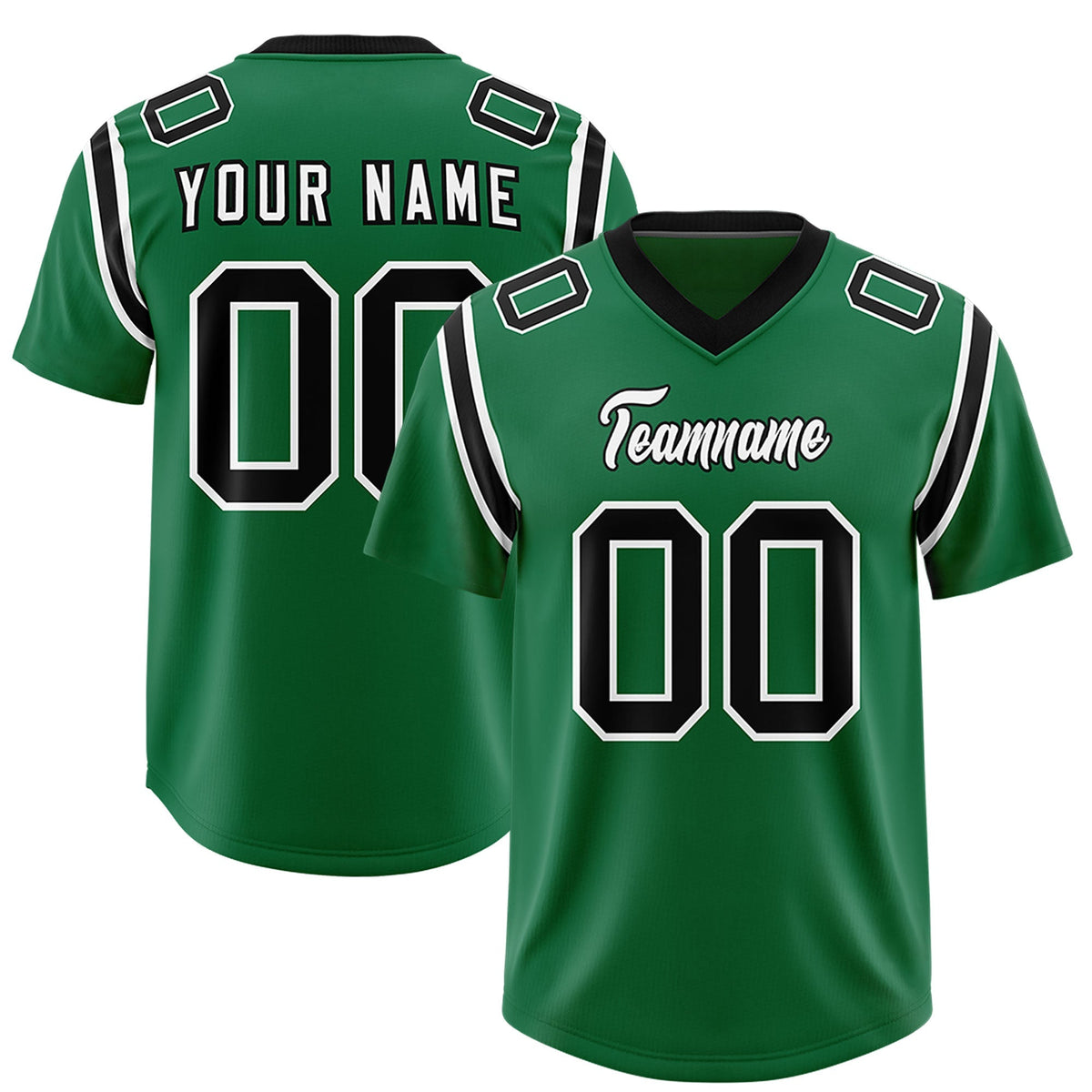 Custom Kelly Green Personalized Shoulder Cut Two-Tone Authentic American Football Jersey