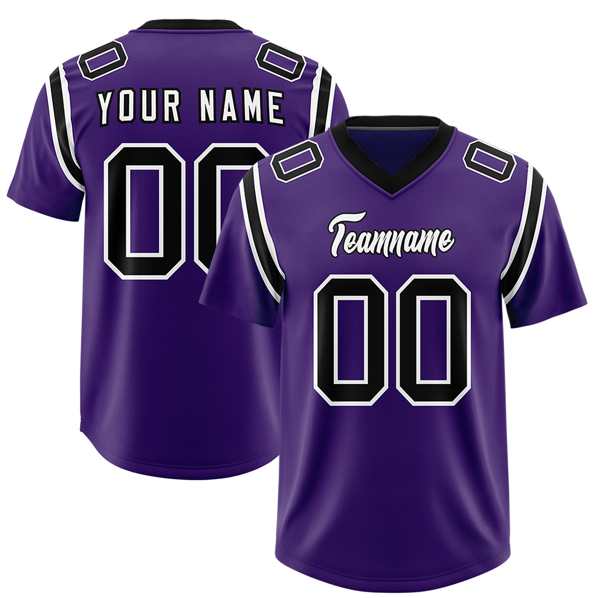Custom Purple Personalized Shoulder Cut Two-Tone Authentic American Football Jersey