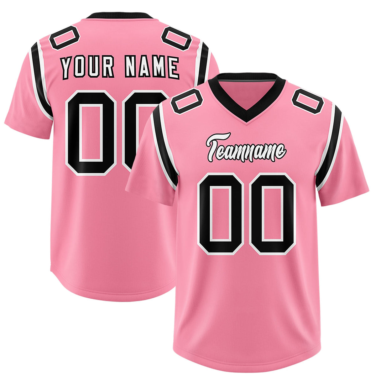 Custom Light Pink Personalized Shoulder Cut Two-Tone Authentic American Football Jersey
