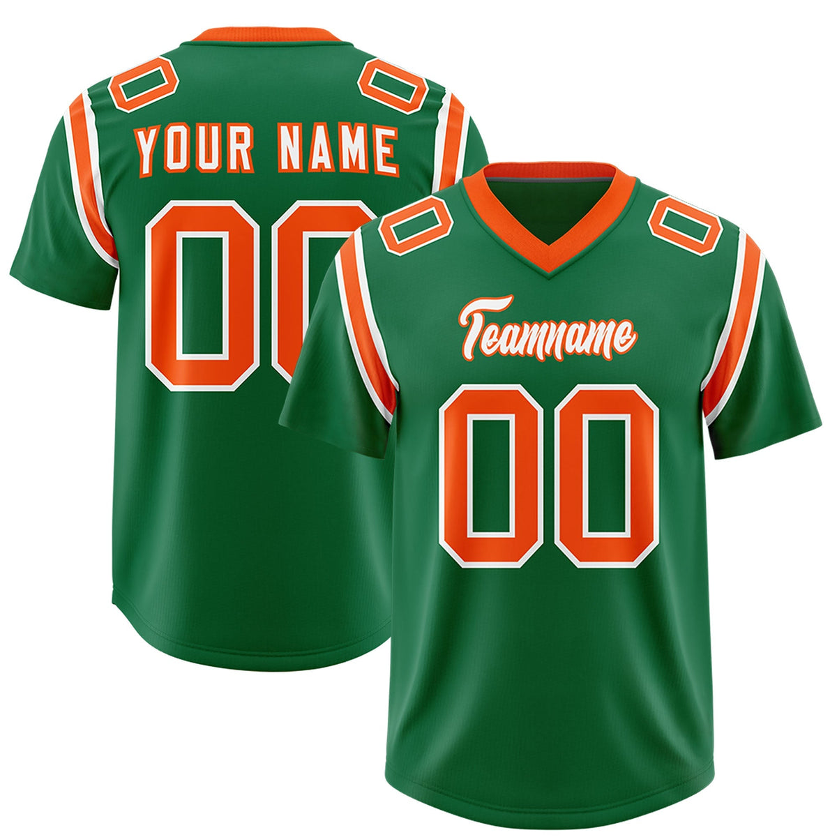 Custom Kelly Green Personalized Shoulder Cut Two-Tone Authentic American Football Jersey