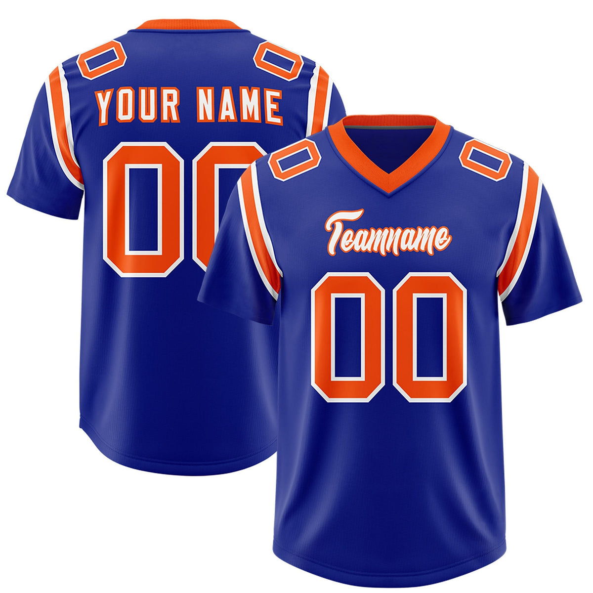 Custom Royal Personalized Shoulder Cut Two-Tone Authentic American Football Jersey