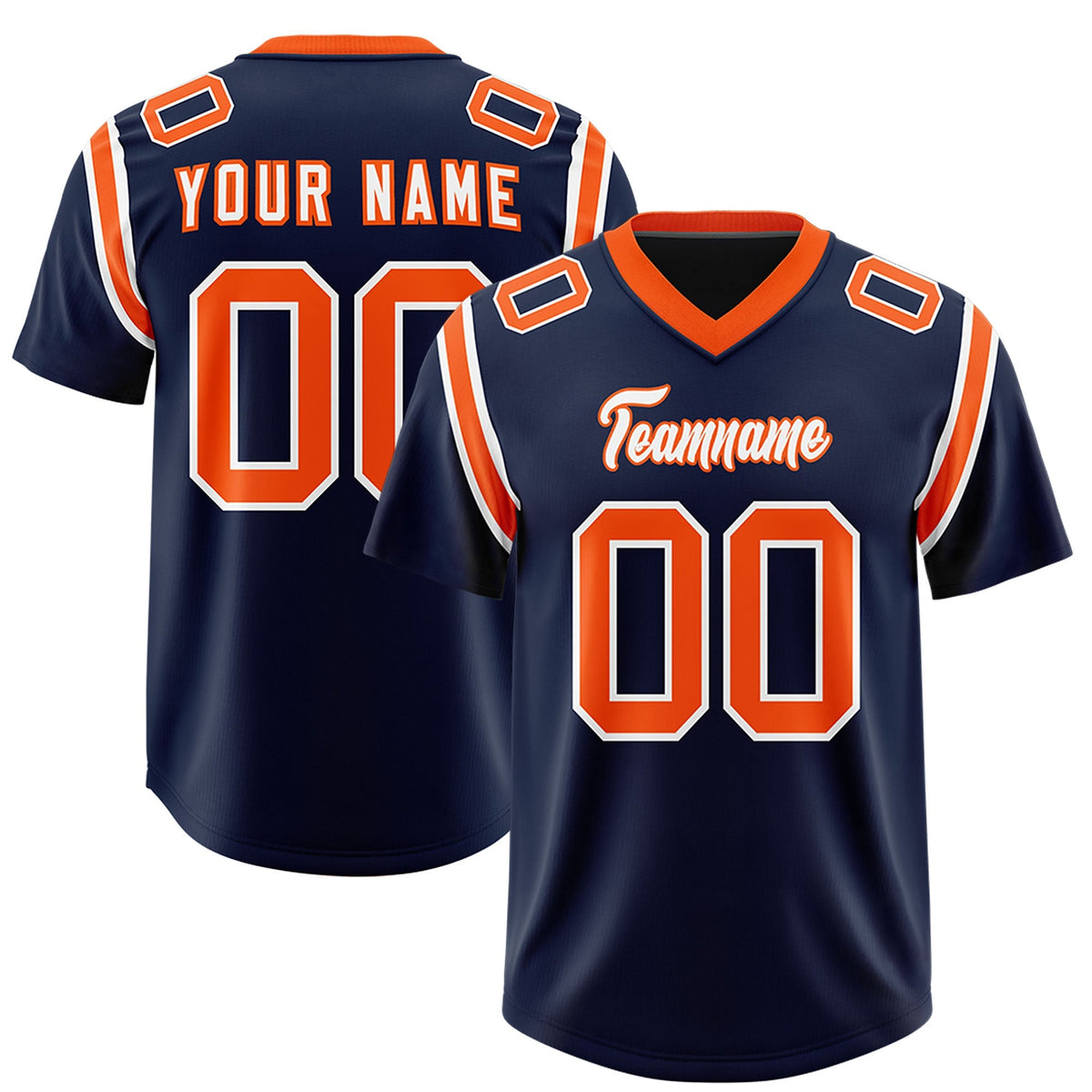 Custom Navy Personalized Shoulder Cut Two-Tone Authentic American Football Jersey