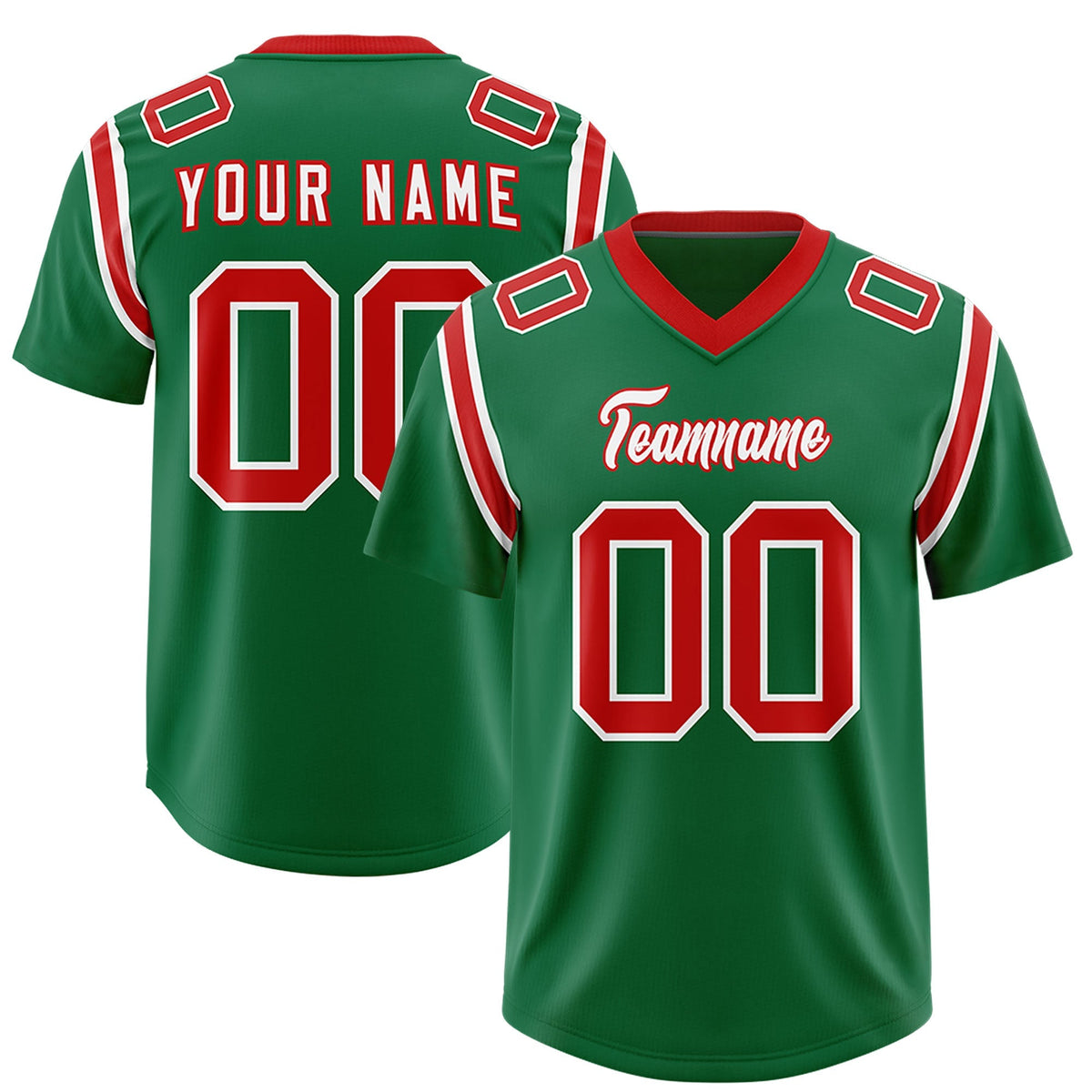 Custom Kelly Green Personalized Shoulder Cut Two-Tone Authentic American Football Jersey