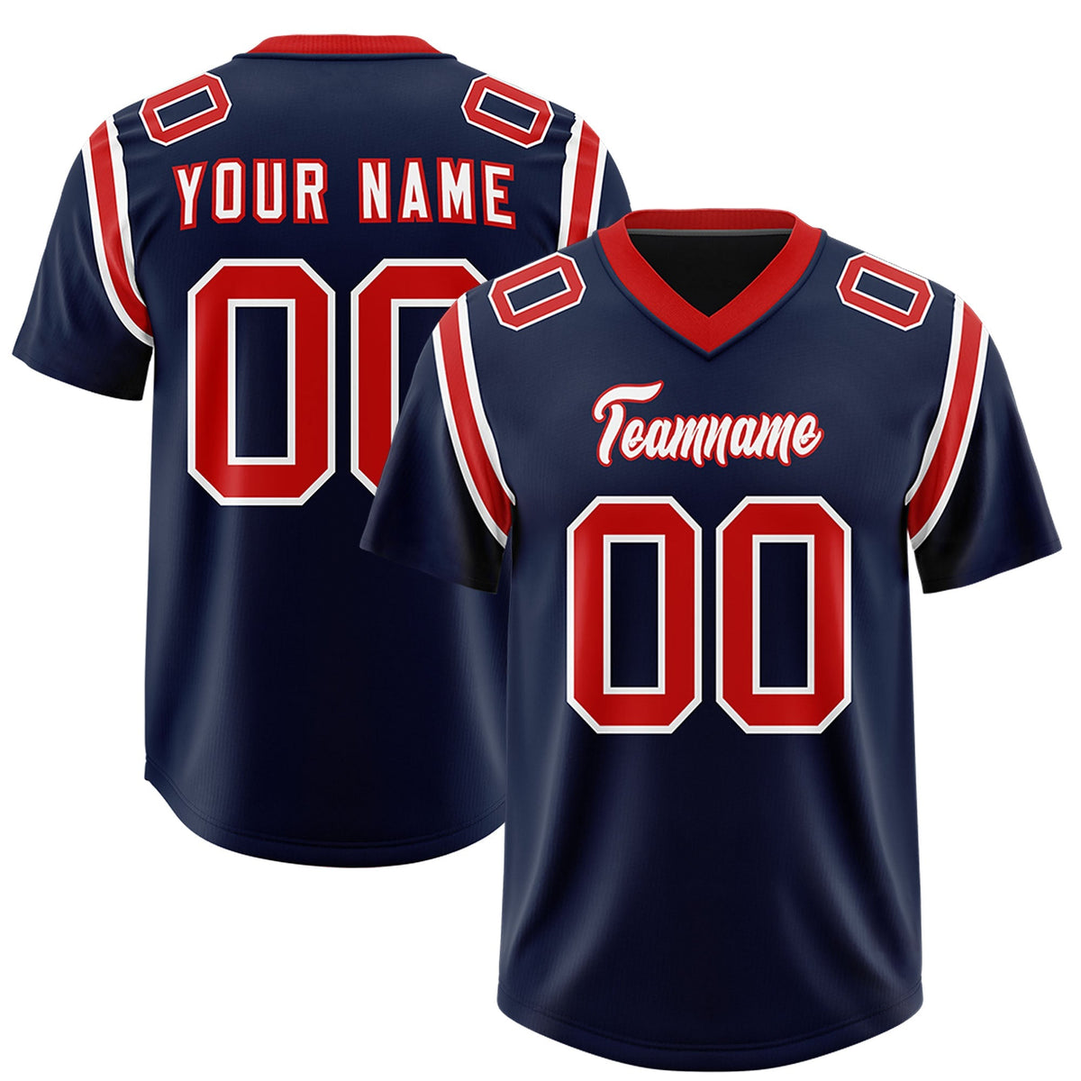 Custom Navy Personalized Shoulder Cut Two-Tone Authentic American Football Jersey