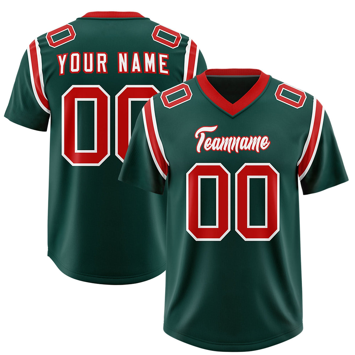 Custom Midnight Green Personalized Shoulder Cut Two-Tone Authentic American Football Jersey