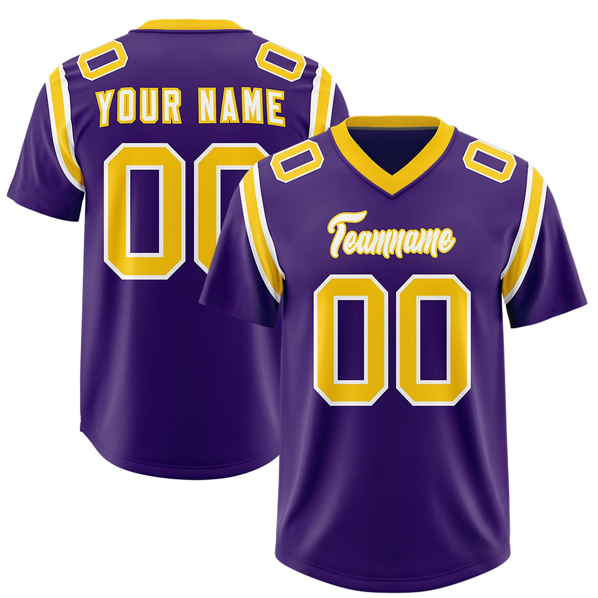 Custom Purple Personalized Shoulder Cut Two-Tone Authentic American Football Jersey