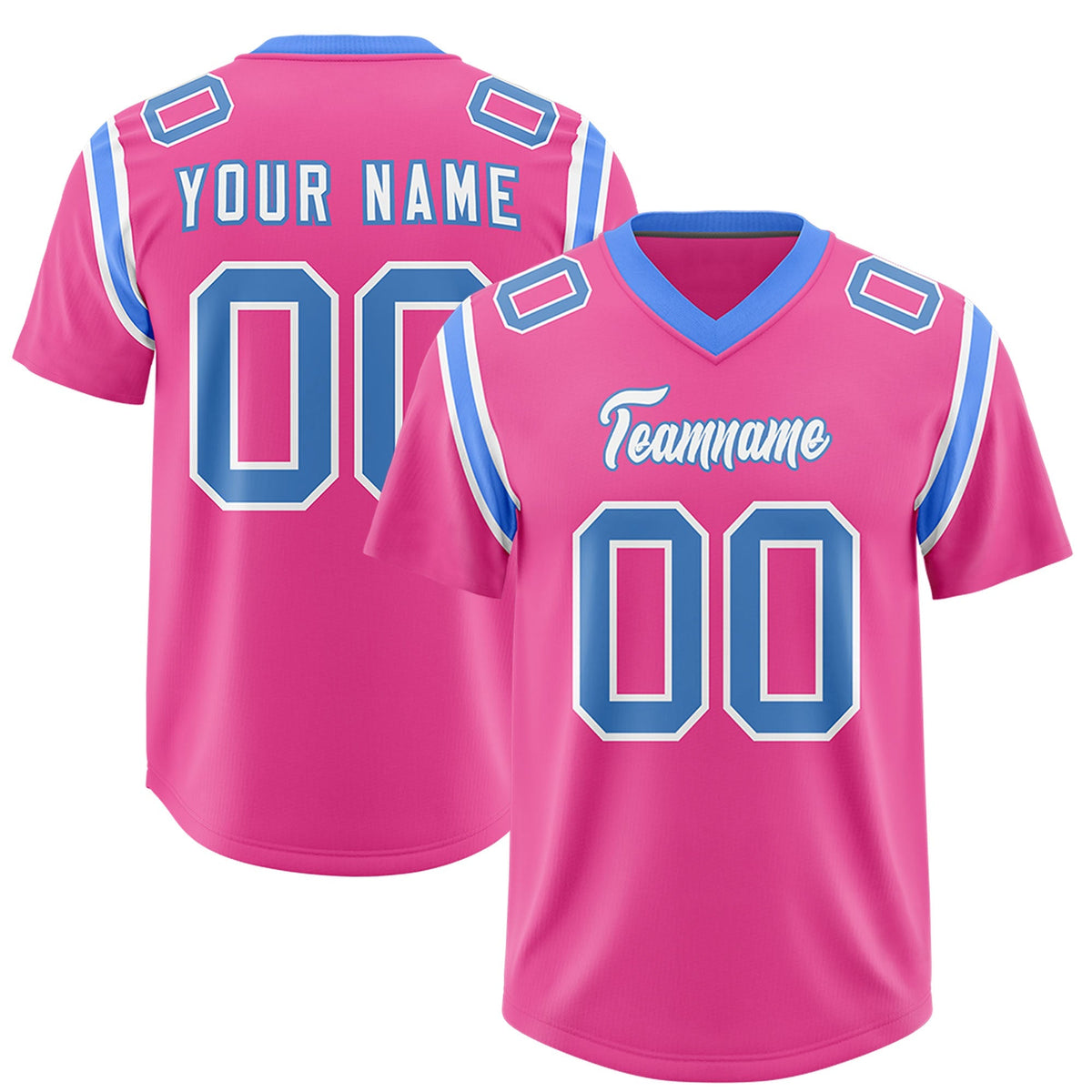 Custom Pink Personalized Shoulder Cut Two-Tone Authentic American Football Jersey
