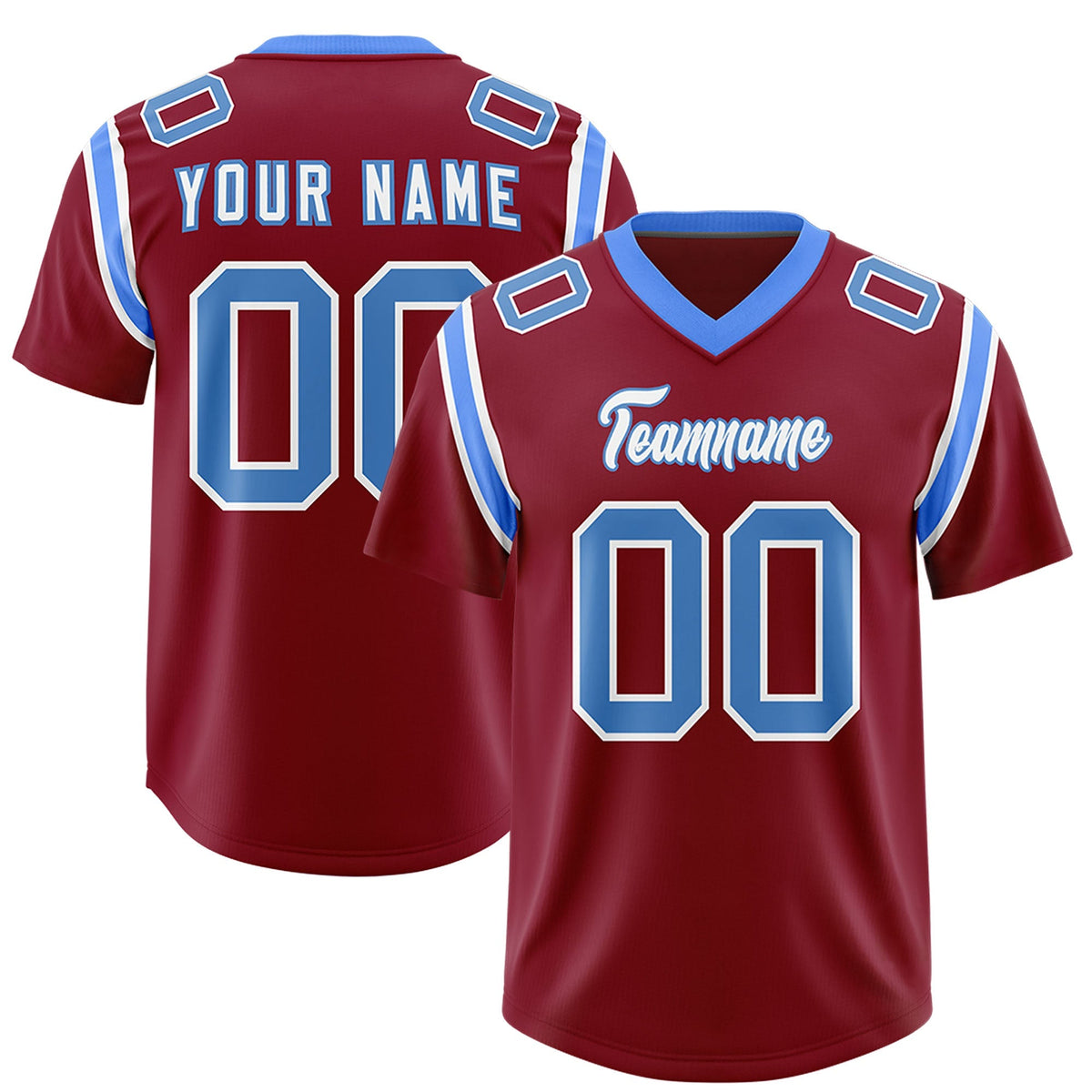 Custom Crimson Personalized Shoulder Cut Two-Tone Authentic American Football Jersey