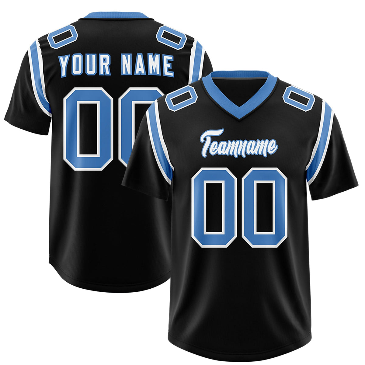 Custom Black Personalized Shoulder Cut Two-Tone Authentic American Football Jersey