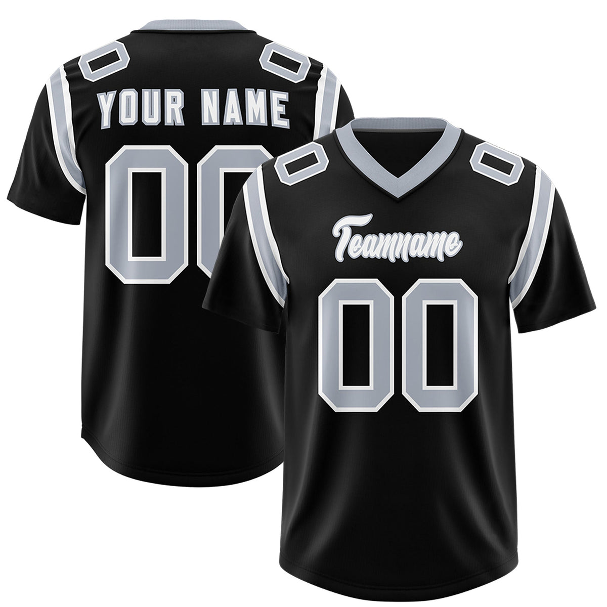 Custom Black Personalized Shoulder Cut Two-Tone Authentic American Football Jersey
