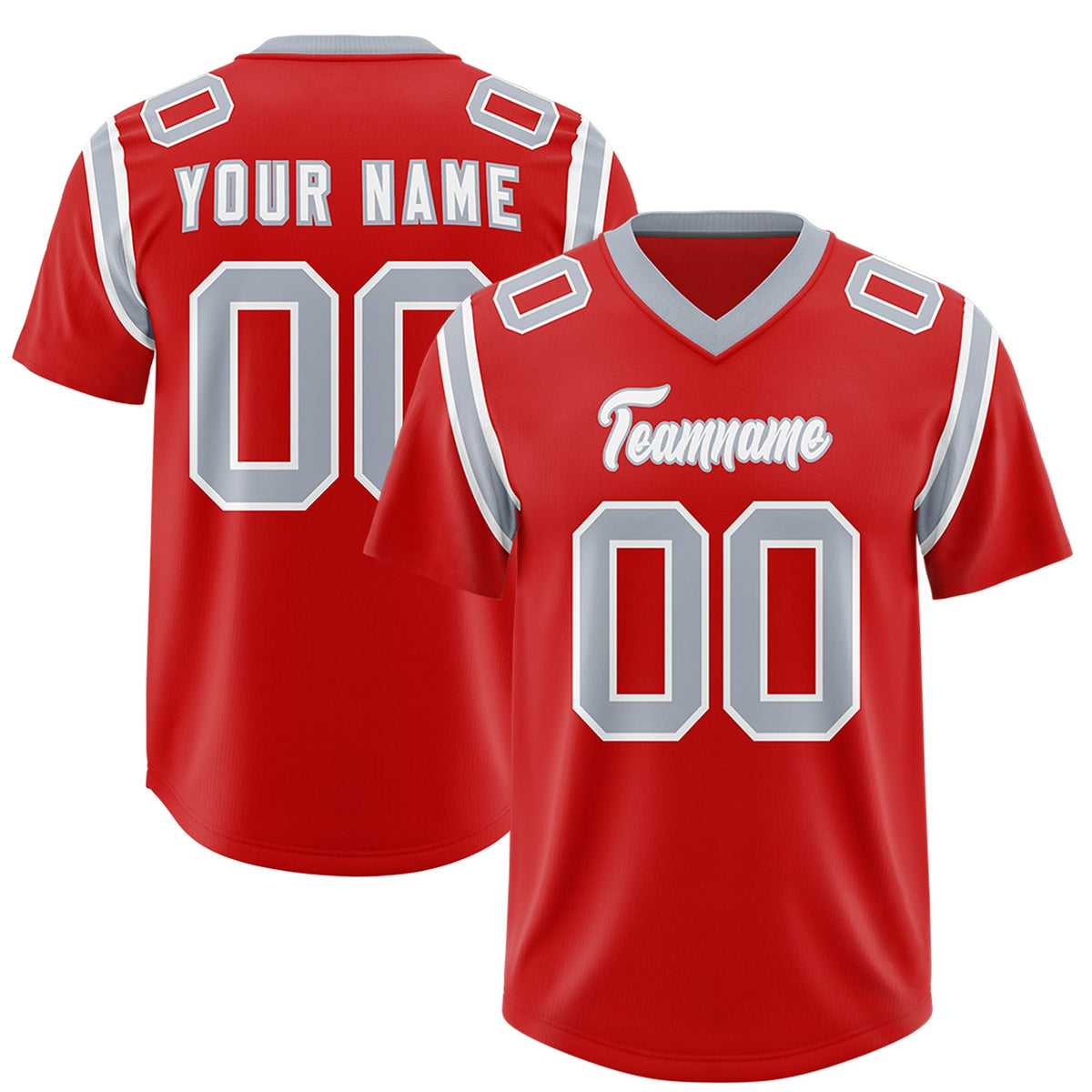 Custom Red Personalized Shoulder Cut Two-Tone Authentic American Football Jersey