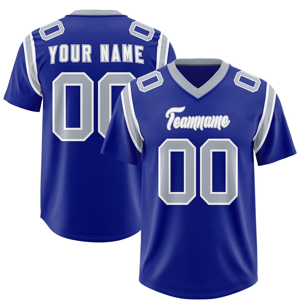 Custom Royal Personalized Shoulder Cut Two-Tone Authentic American Football Jersey